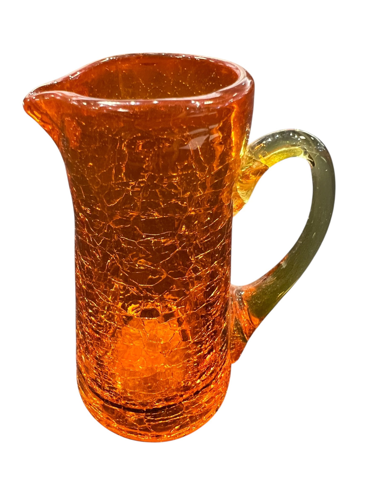 vintage Amberina crackle glass pitcher, (1 of 3)