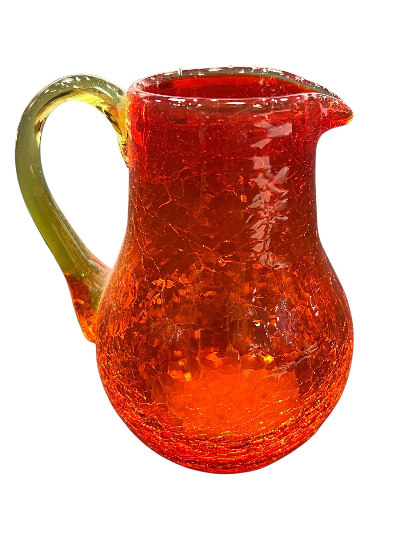 vintage Amberina crackle glass pitcher (1 of 2)