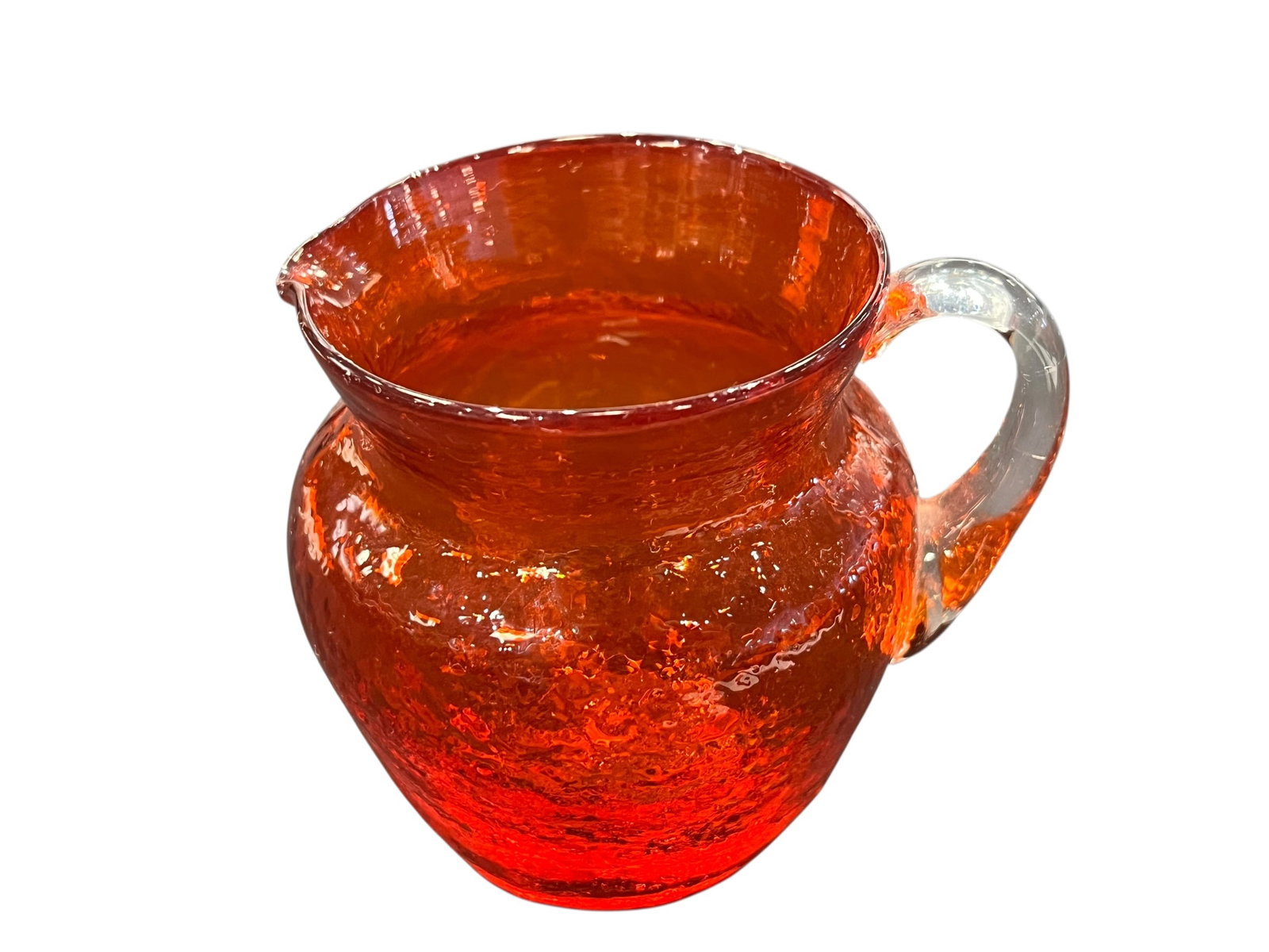 vintage Amberina crackle glass creamer pitcher (1 of 3)