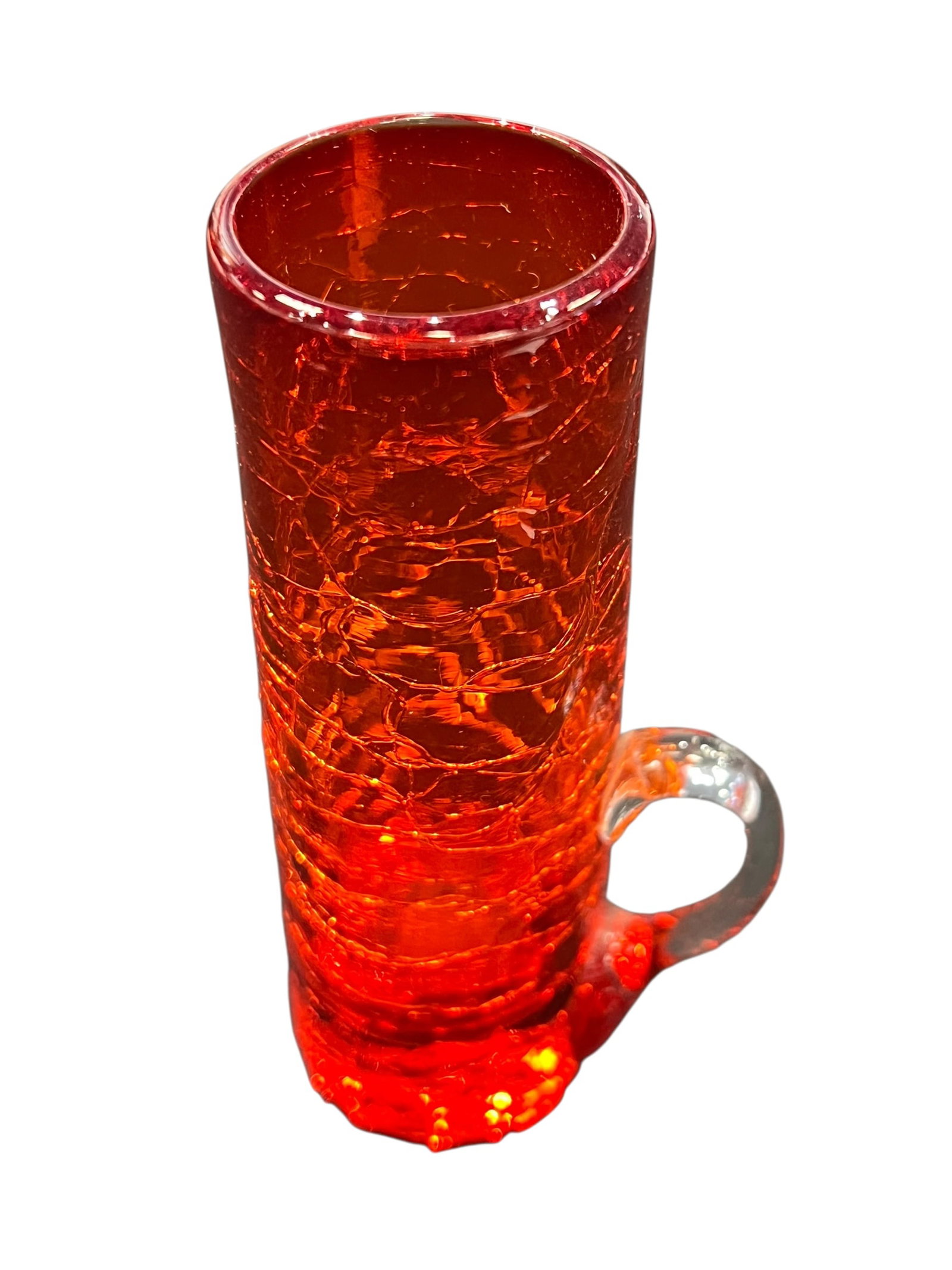 vintage red amberina art glass shot glass or cordial glass (1 of 3)