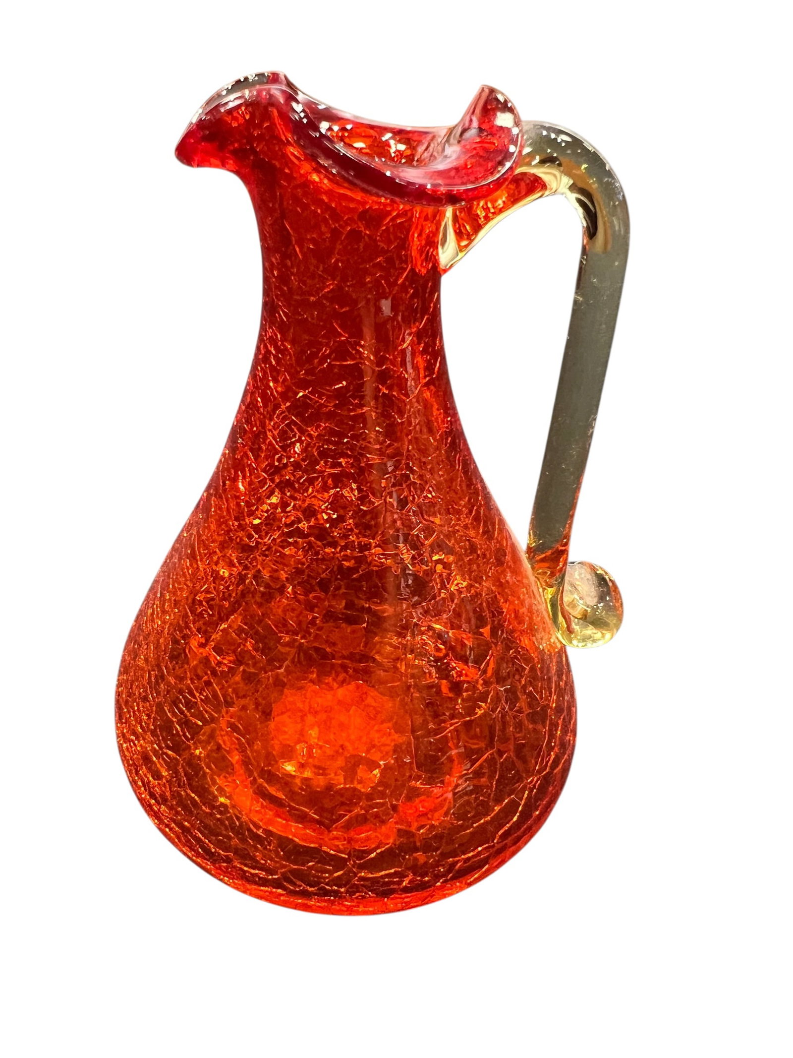 vintage Amberina red crackle glass pitcher (1 of 3)