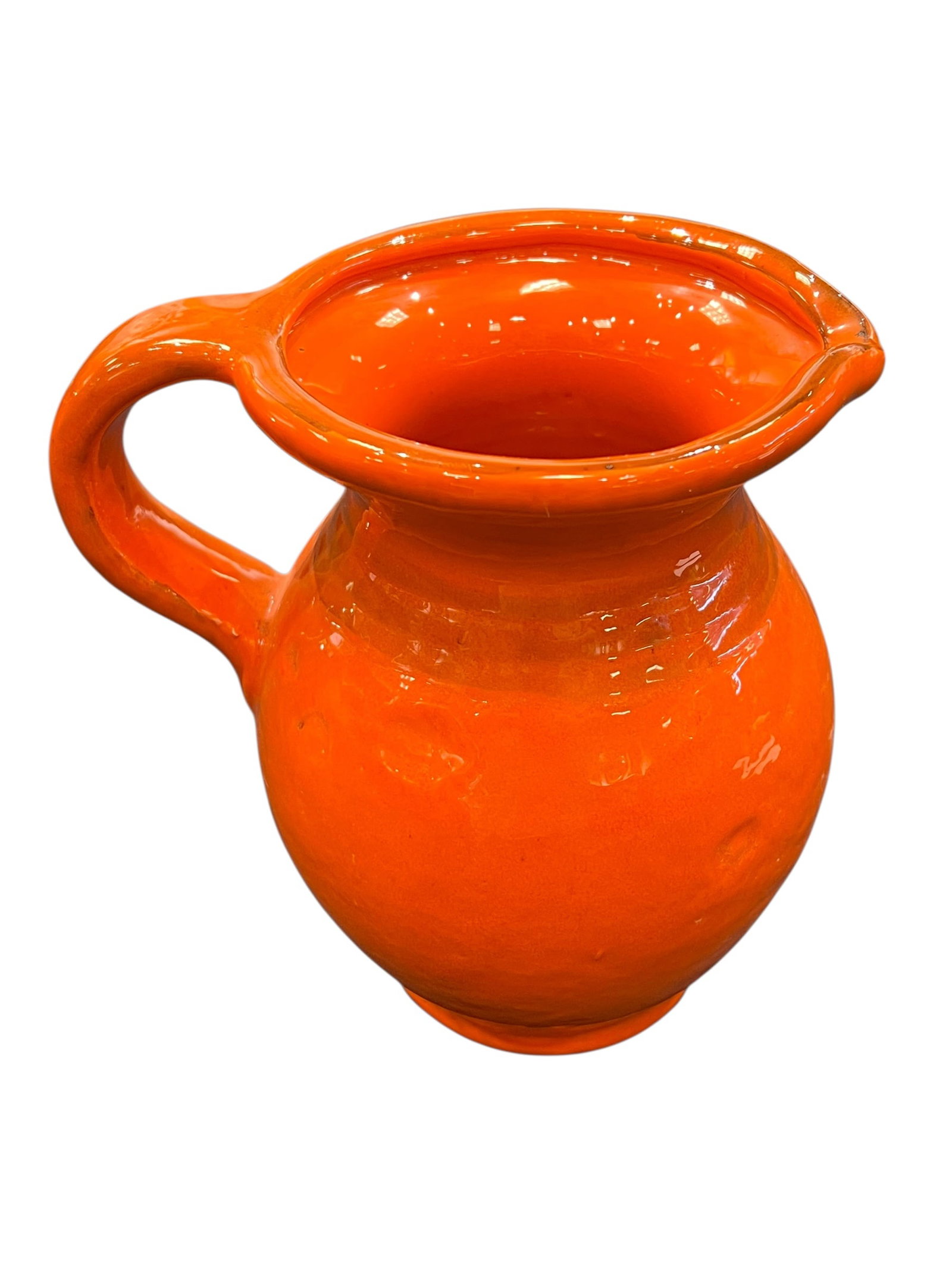 vintage orange ceramic pitcher (1 of 3)