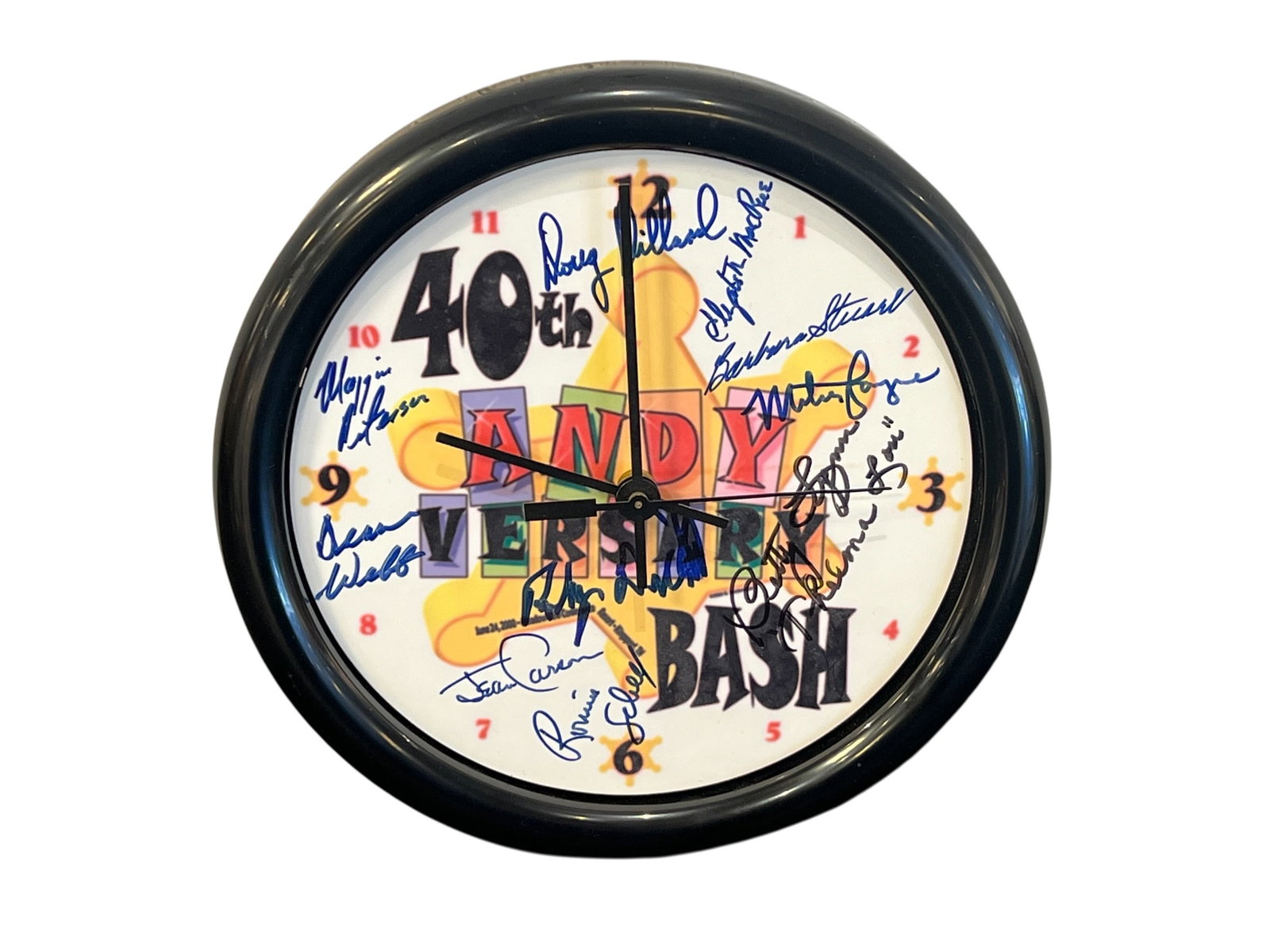 Autographed 40th Anniversary “Andy?? Bash Collector’s Wall Clock (1 of 13)
