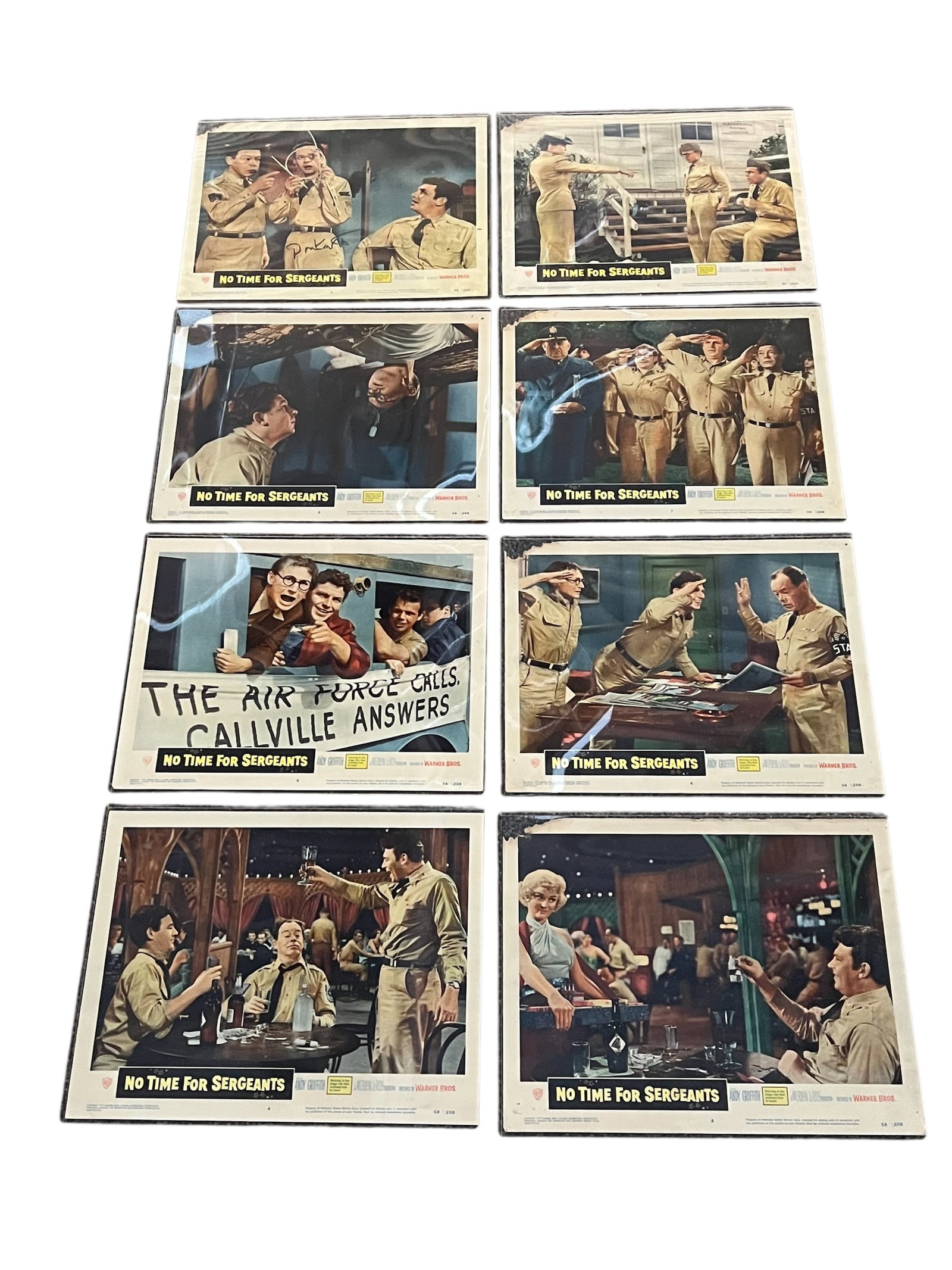 Autographed Set of 8 “No Time For Sergeants?? Lobby Cards (1 of 10)