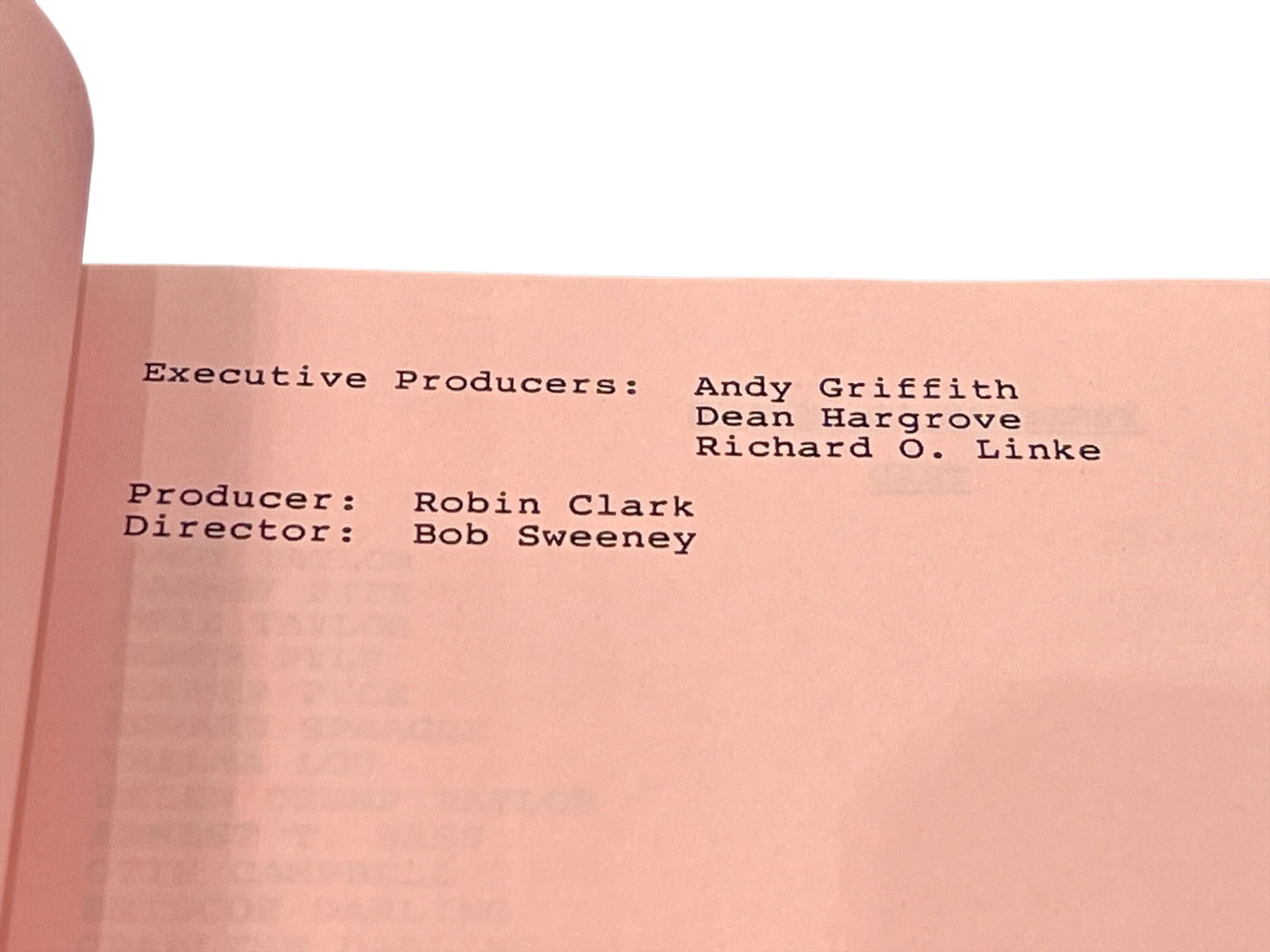 Original Return to Mayberry Production Script - 3