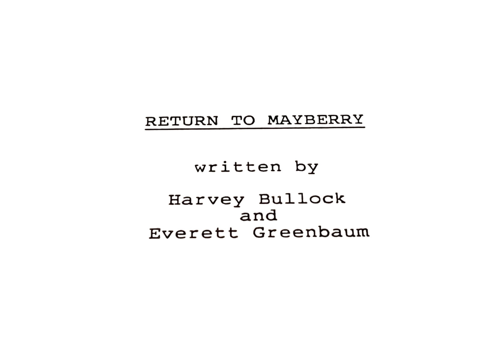 Original Return to Mayberry Production Script - 4