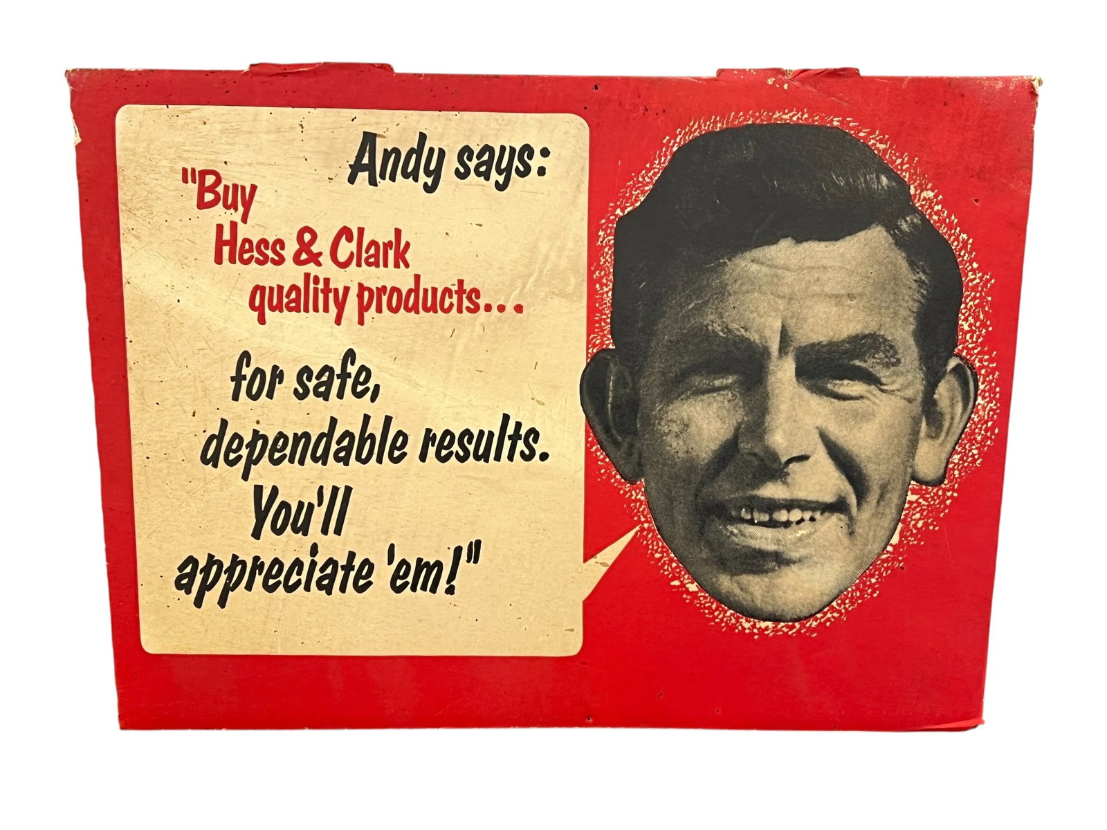 “Buy Hoss & Clark Quality Products Cardboard Advertising Sign (1 of 3)