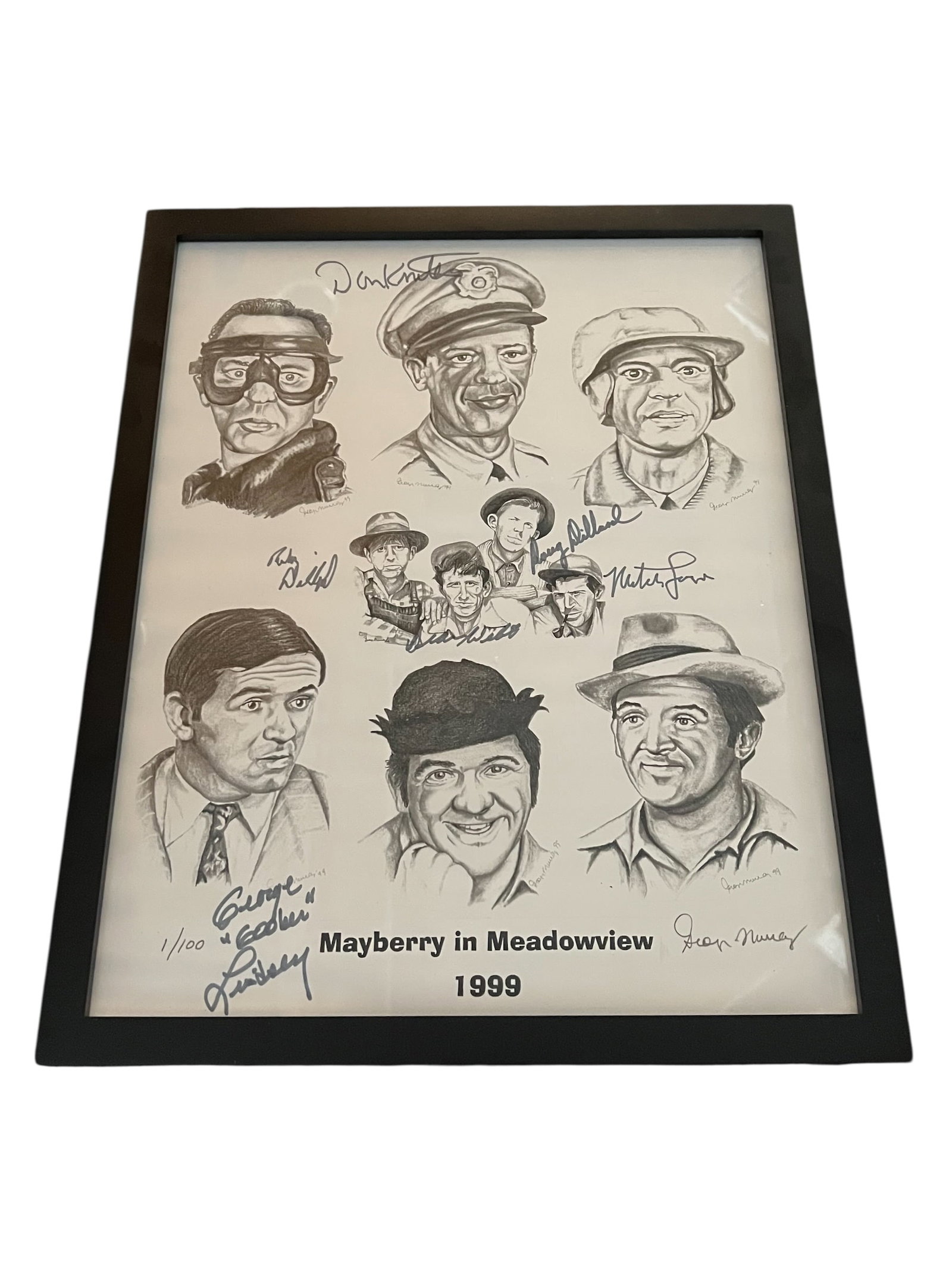 Mayberry In Meadowview Limited Edition Print #1/100 Autographed by Don Knotts + 5 Additional Cast (1 of 8)