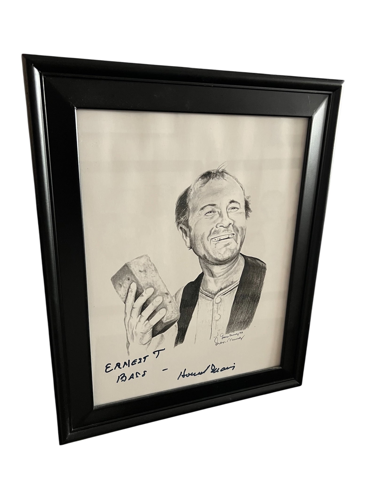 Autographed Framed Pencil Sketch Print of Ernest T. Bass (1 of 4)