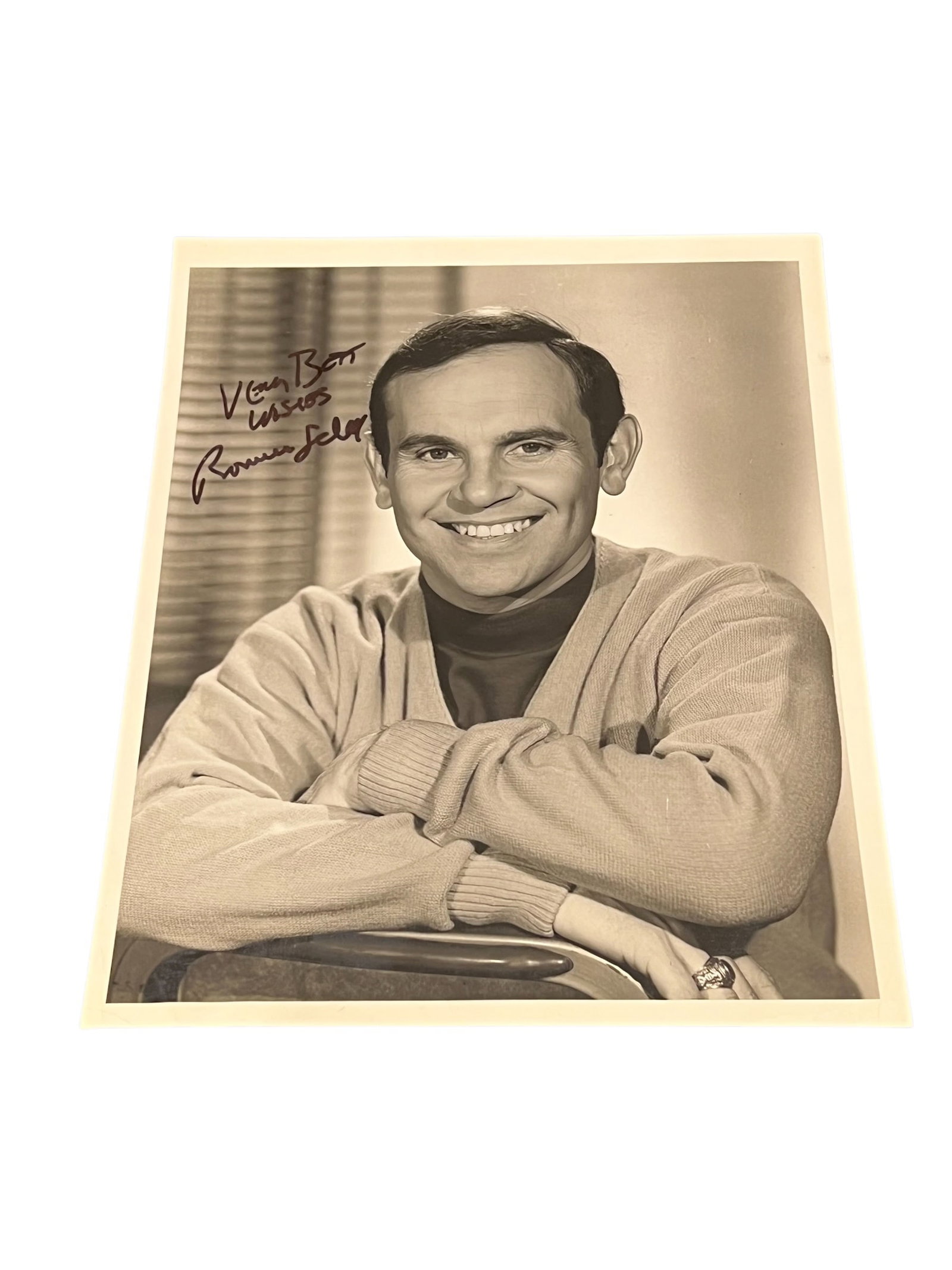 Signed Ronnie Schell "Duke Slater" PRESS Photograph: This autographed photograph is part of the Steve Barfield Collection and comes from approximately 35 years of dedicated searching, collecting, and preserving Mayberry memorabilia. Over the decades,