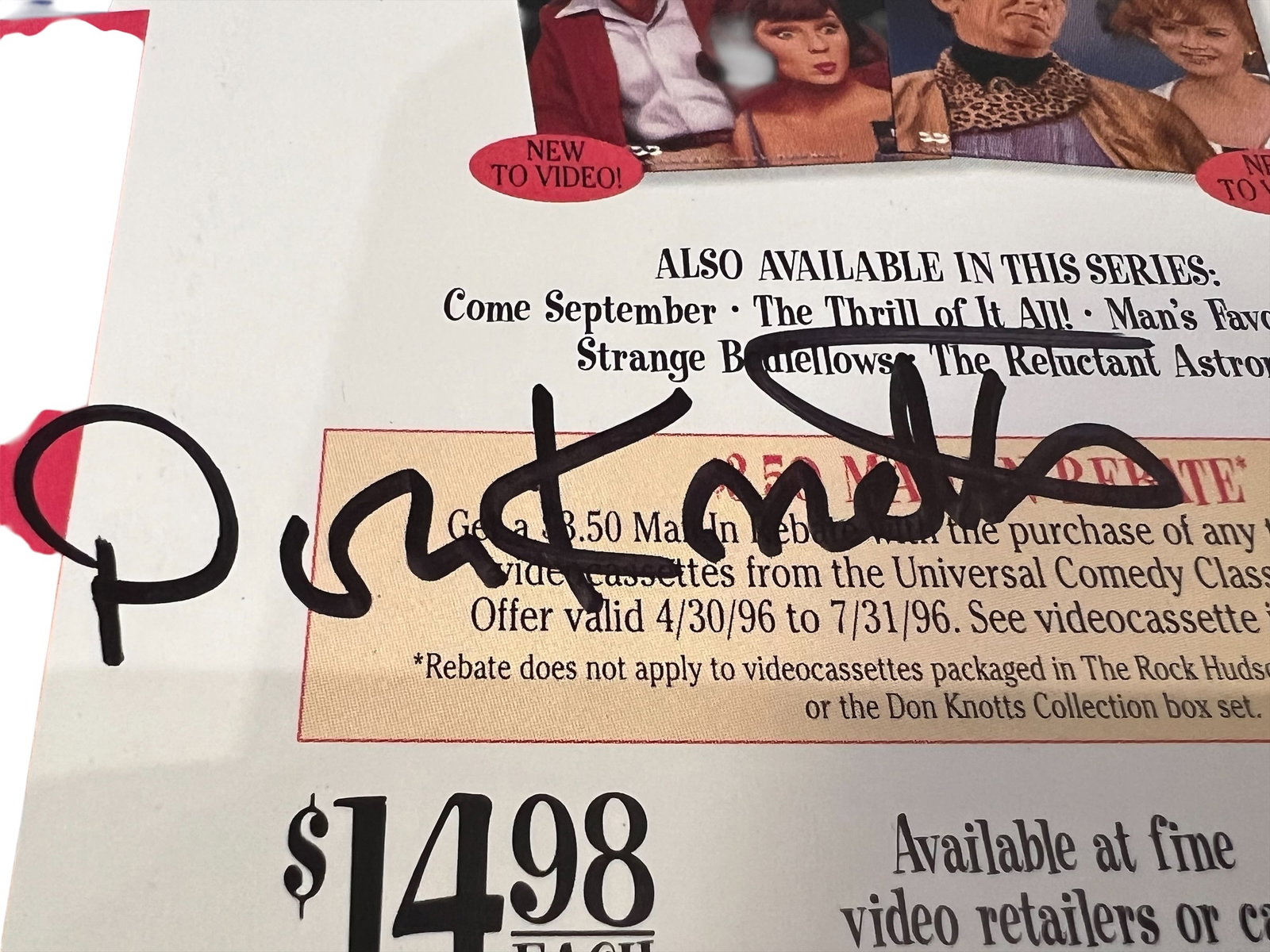 Signed Don Knotts and Barbara Eden Advertisement - 2