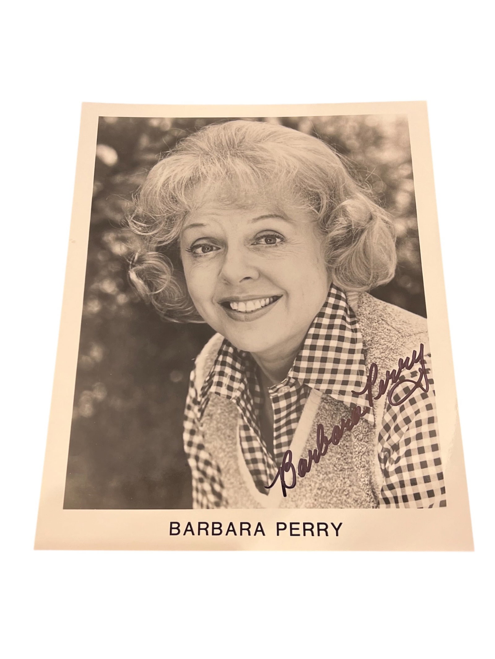 Signed Barbara Perry Photograph: AI OverviewThis image features American actress Barbara Perry, known for her extensive career in film, television, and on Broadway. [1, 2]She appeared in numerous television shows, including The Dick