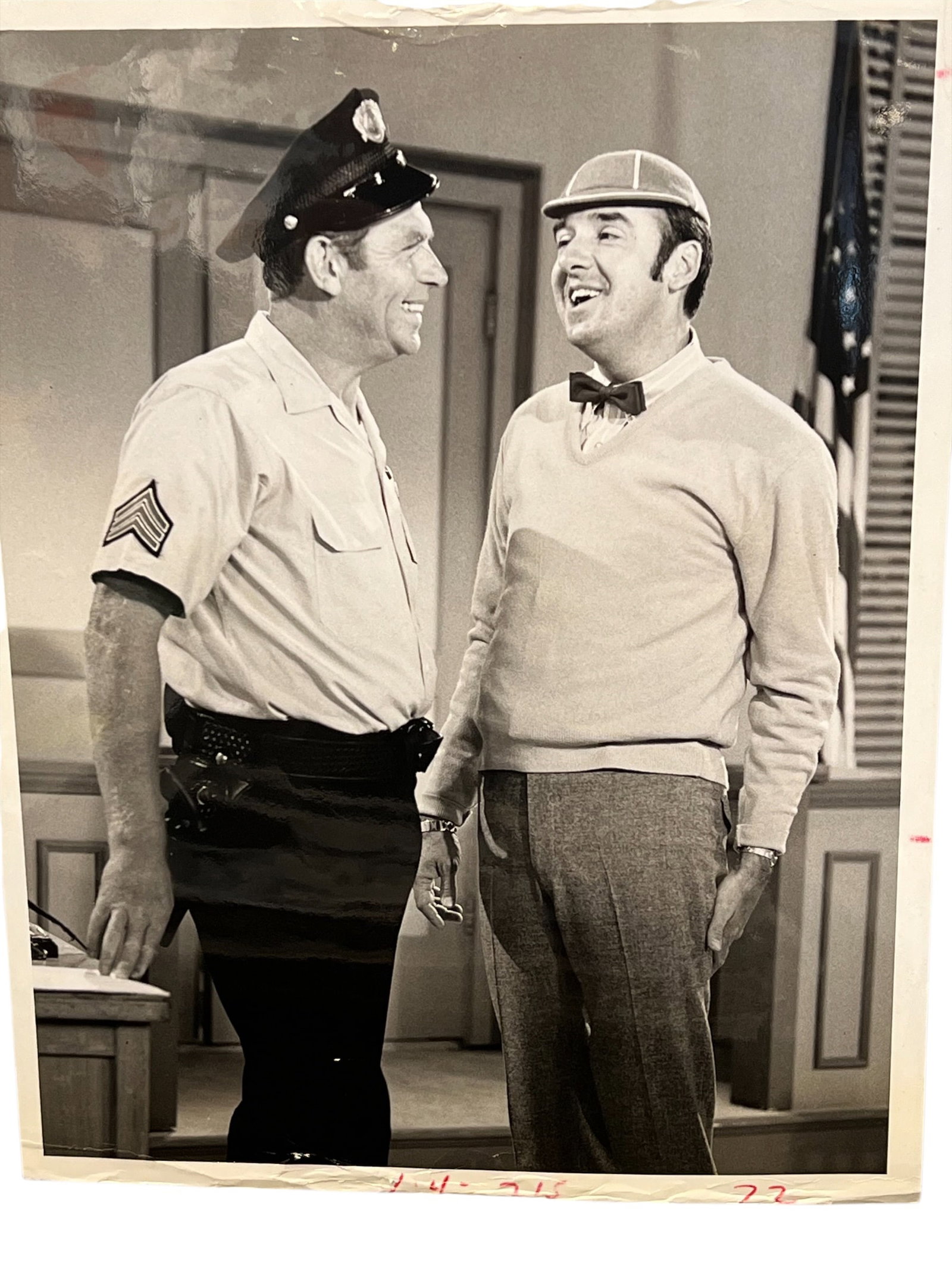 The Andy Griffith Show Press Photo: This original vintage television press photograph was produced and distributed for promotional and publicity purposes during the original broadcast era of The Andy Griffith Show. Such photographs