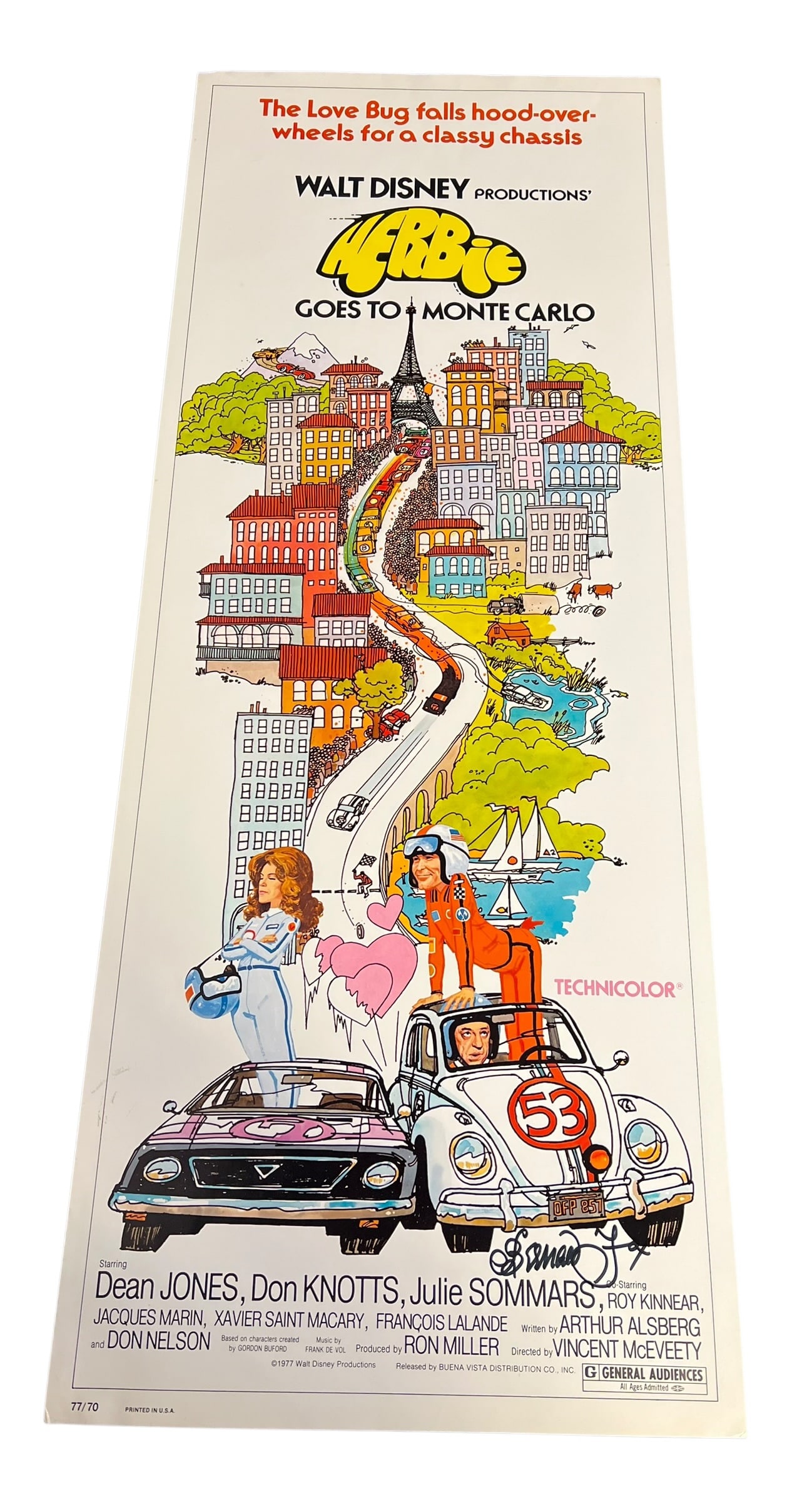 Autographed Benard Fox Herbie Goes To Monte Carlo Movie Poster (1 of 5)