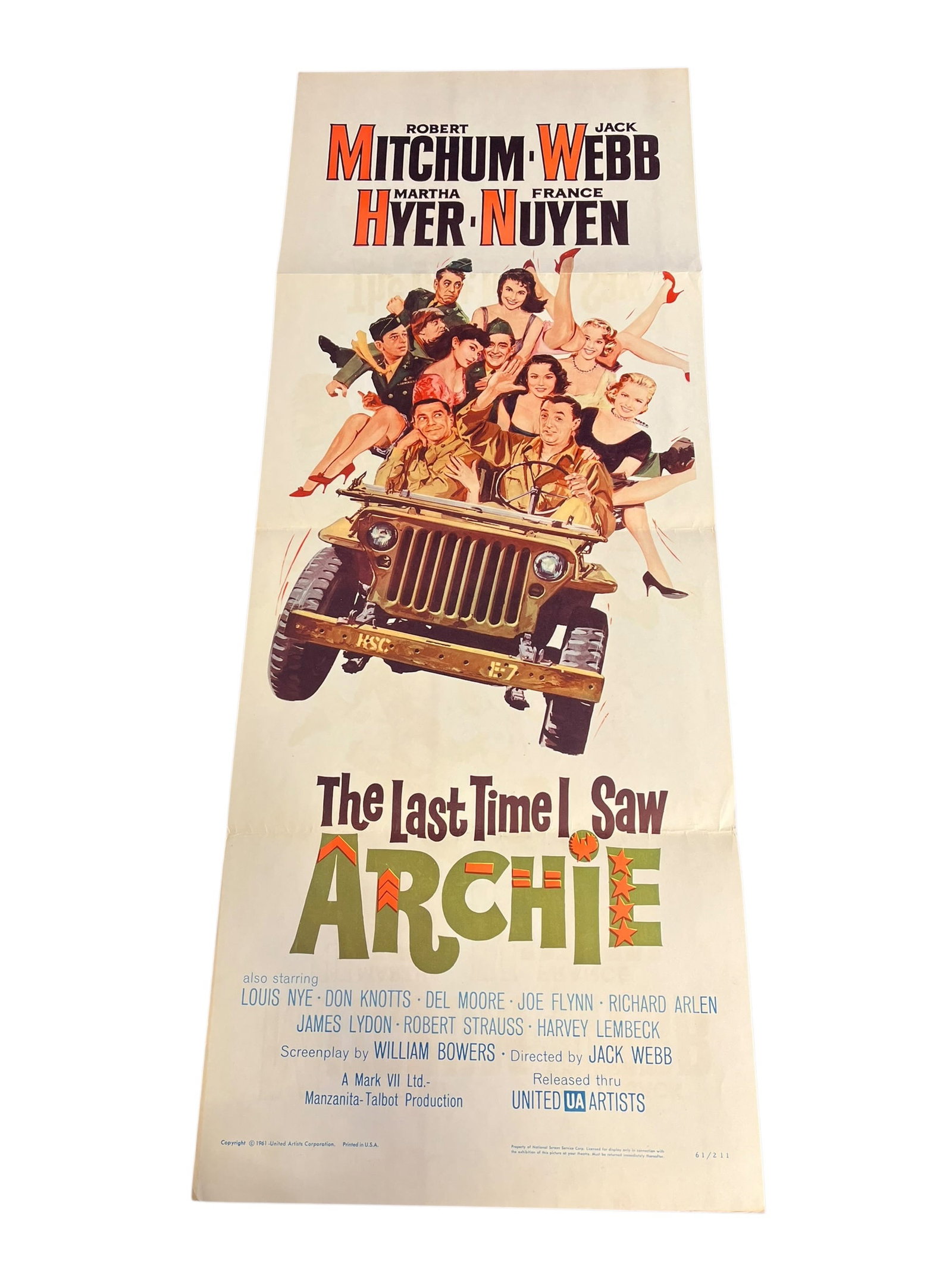 Original The Last Time I Saw Archie Movie Insert Poster Featuring Don Knotts (1 of 4)