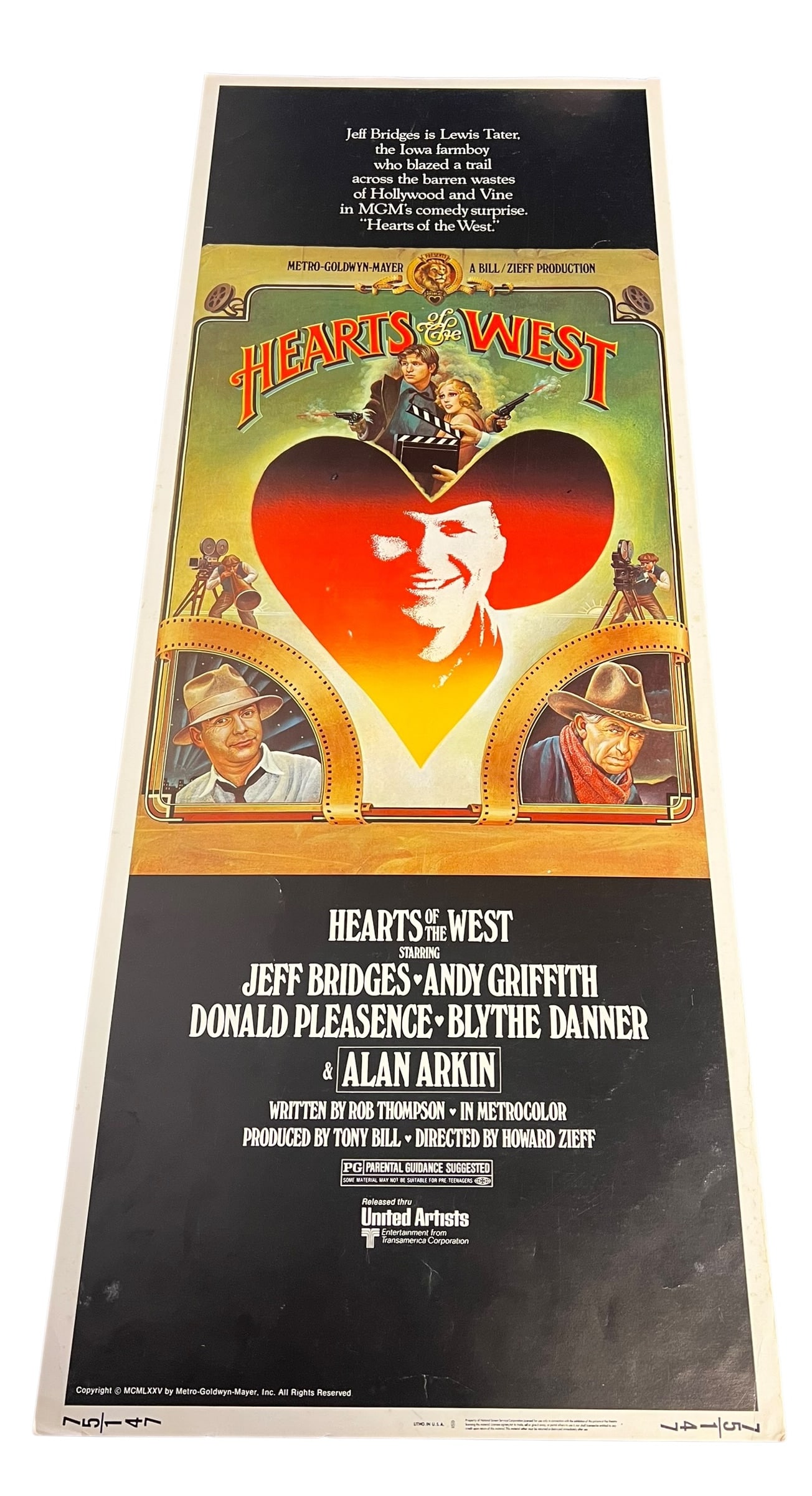 Original Hearts of the West Movie Insert Poster Featuring Andy Griffit (1 of 5)