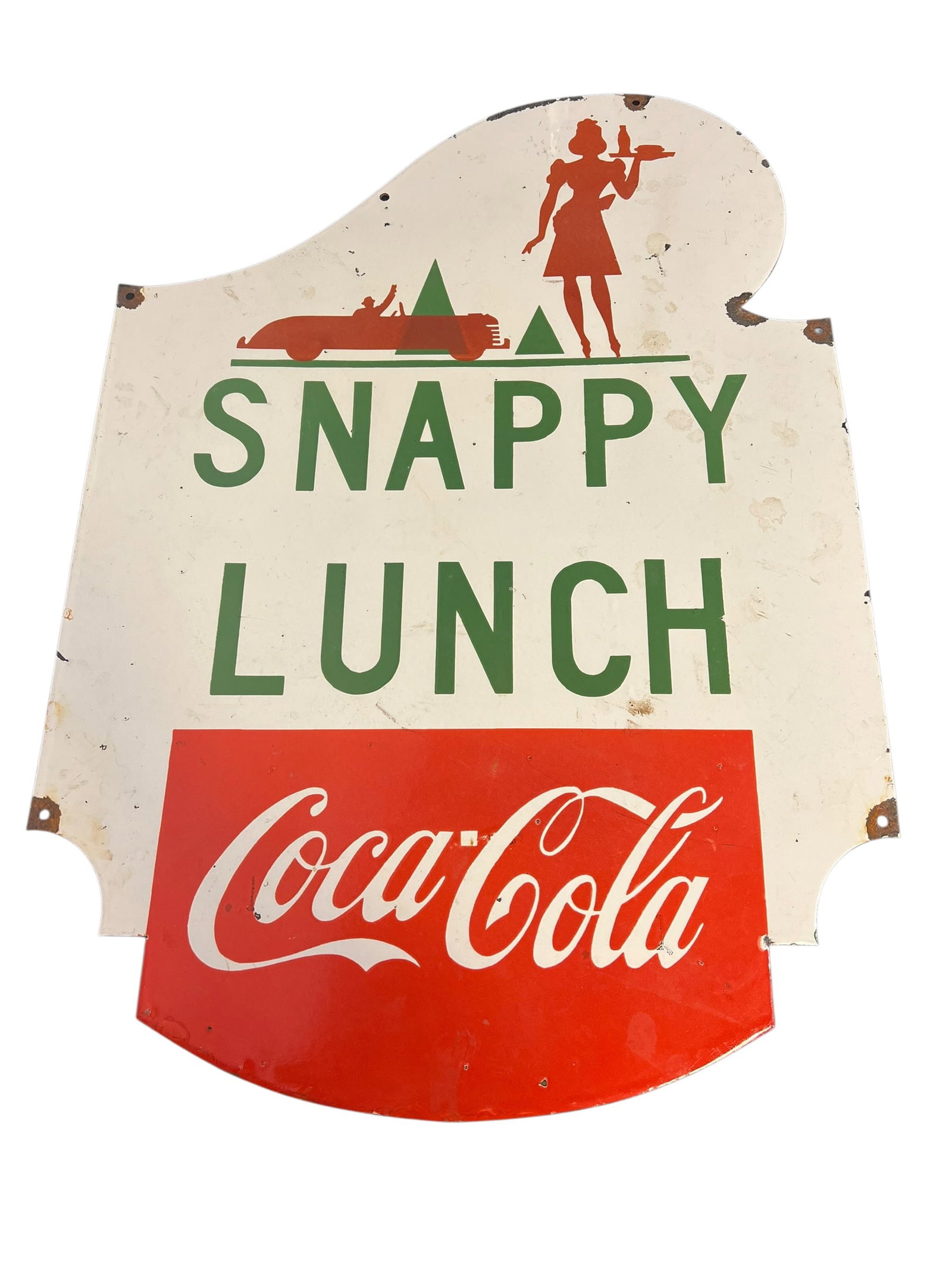 Snappy Lunch Coca Cola Sign Double Sided Porcelain (1 of 5)
