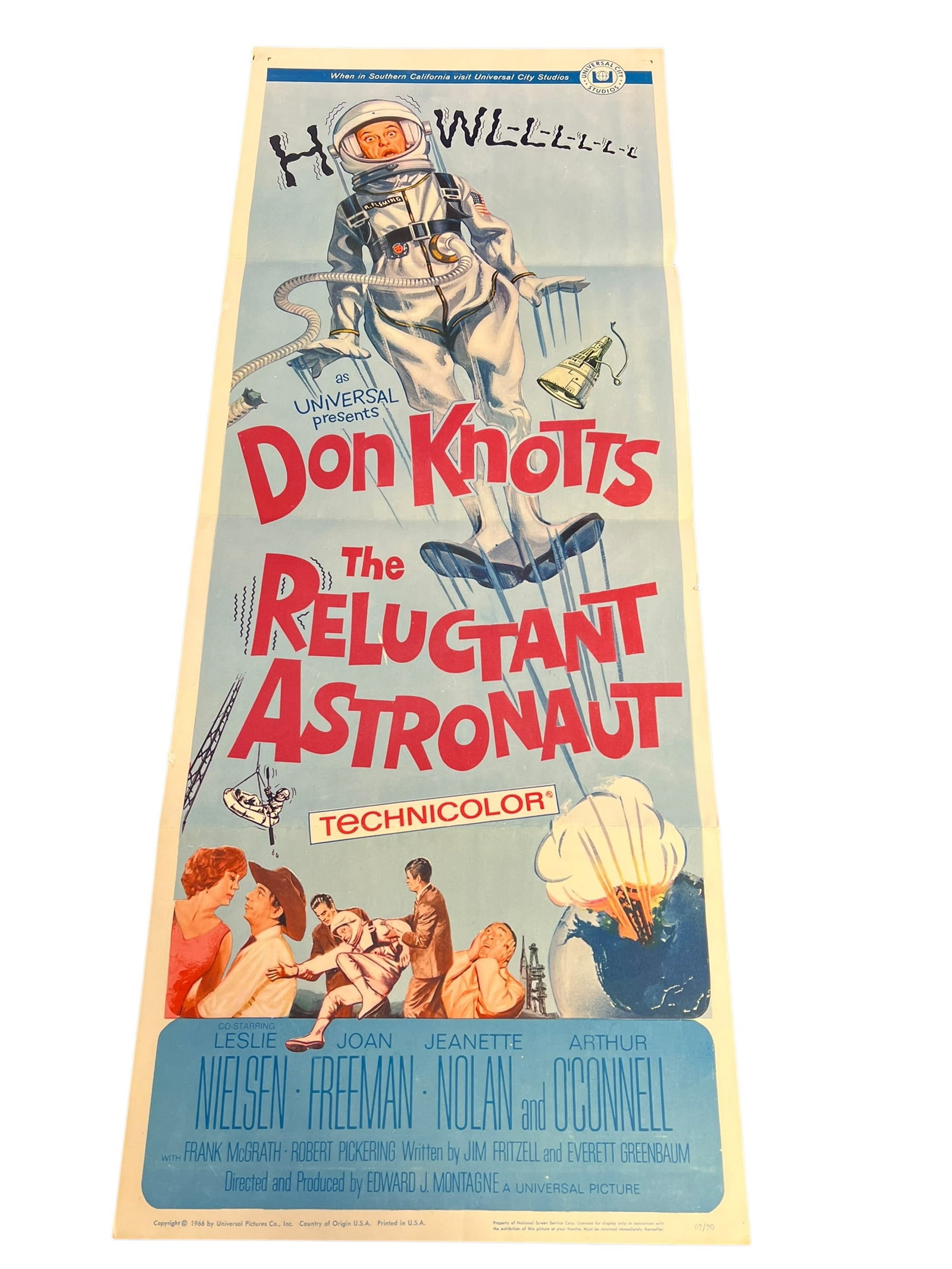 Original "The Reluctant Astronaut" Insert Movie Poster Featuring Don Knotts (1 of 5)
