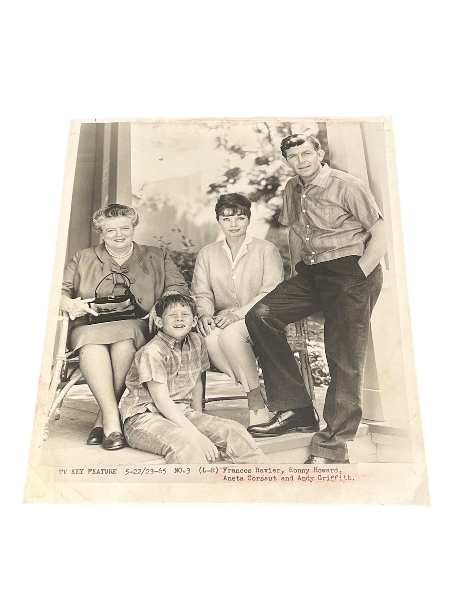 The Andy Griffith Show Press Photograph: This original vintage television press photograph was produced and distributed for promotional and publicity purposes during the original broadcast era of The Andy Griffith Show. Such photographs were
