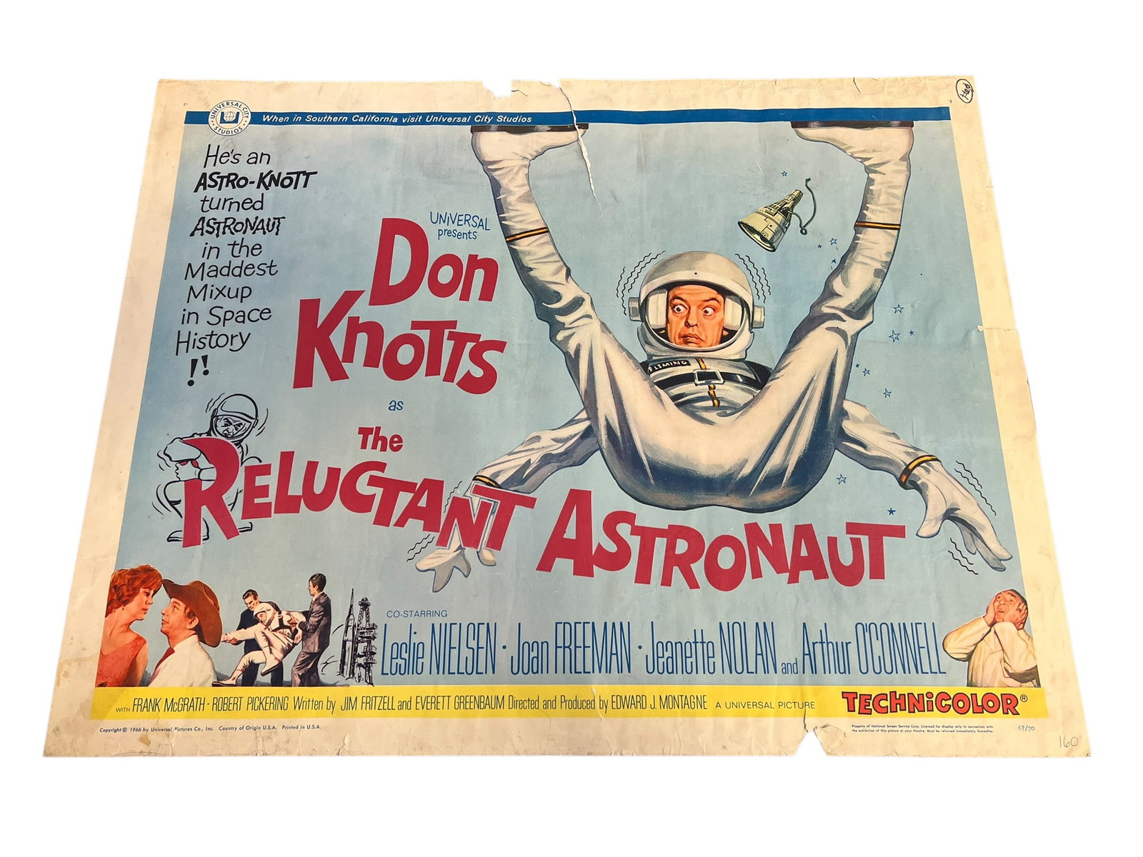 Original 1966 "The Reluctant Astronaut" Half-Sheet Movie Poster Featuring Don Knotts (1 of 5)