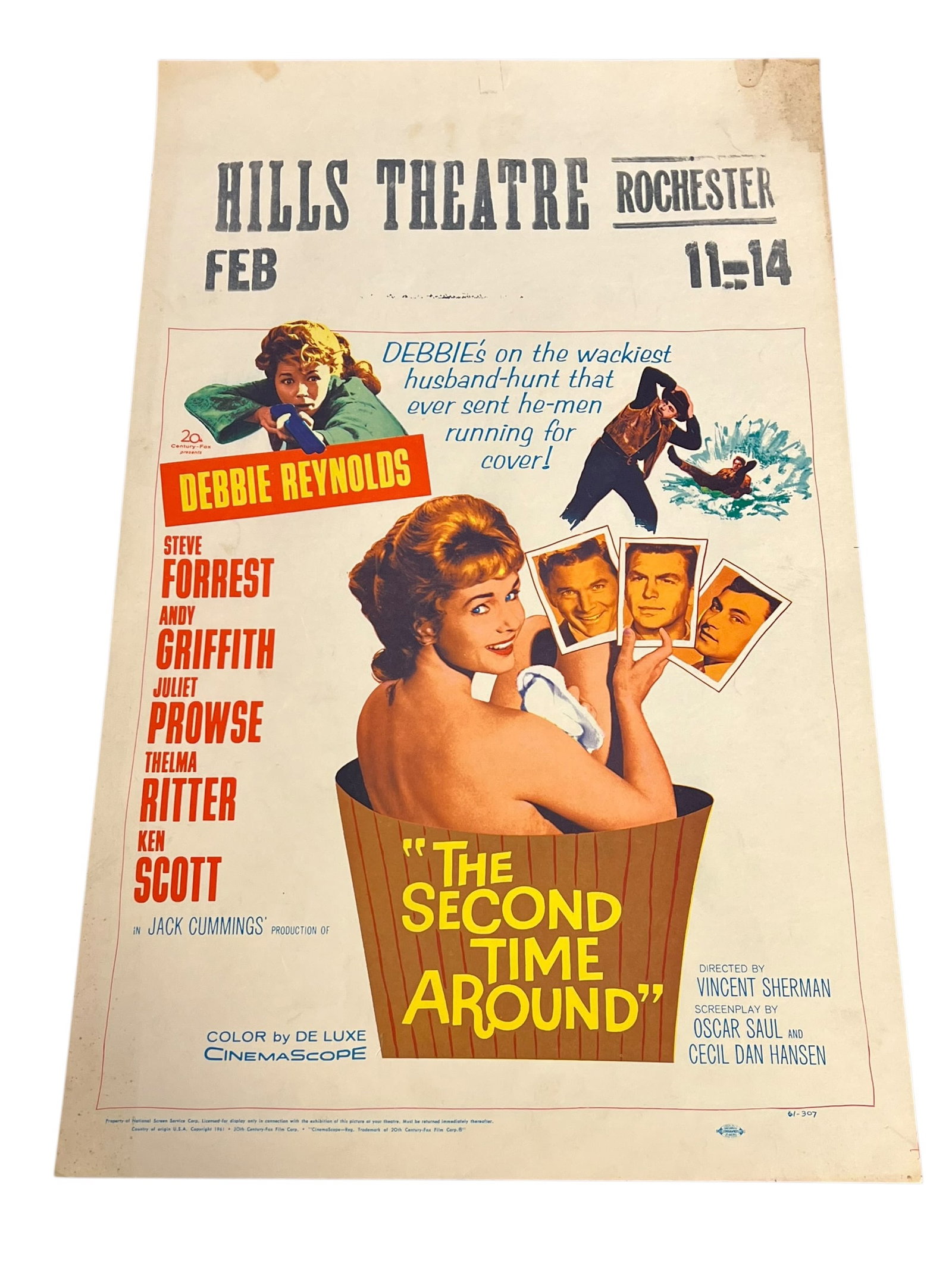 Original 1961 "The Second Time Around" One-Sheet Movie Poster Featuring Andy Griffith (1 of 3)