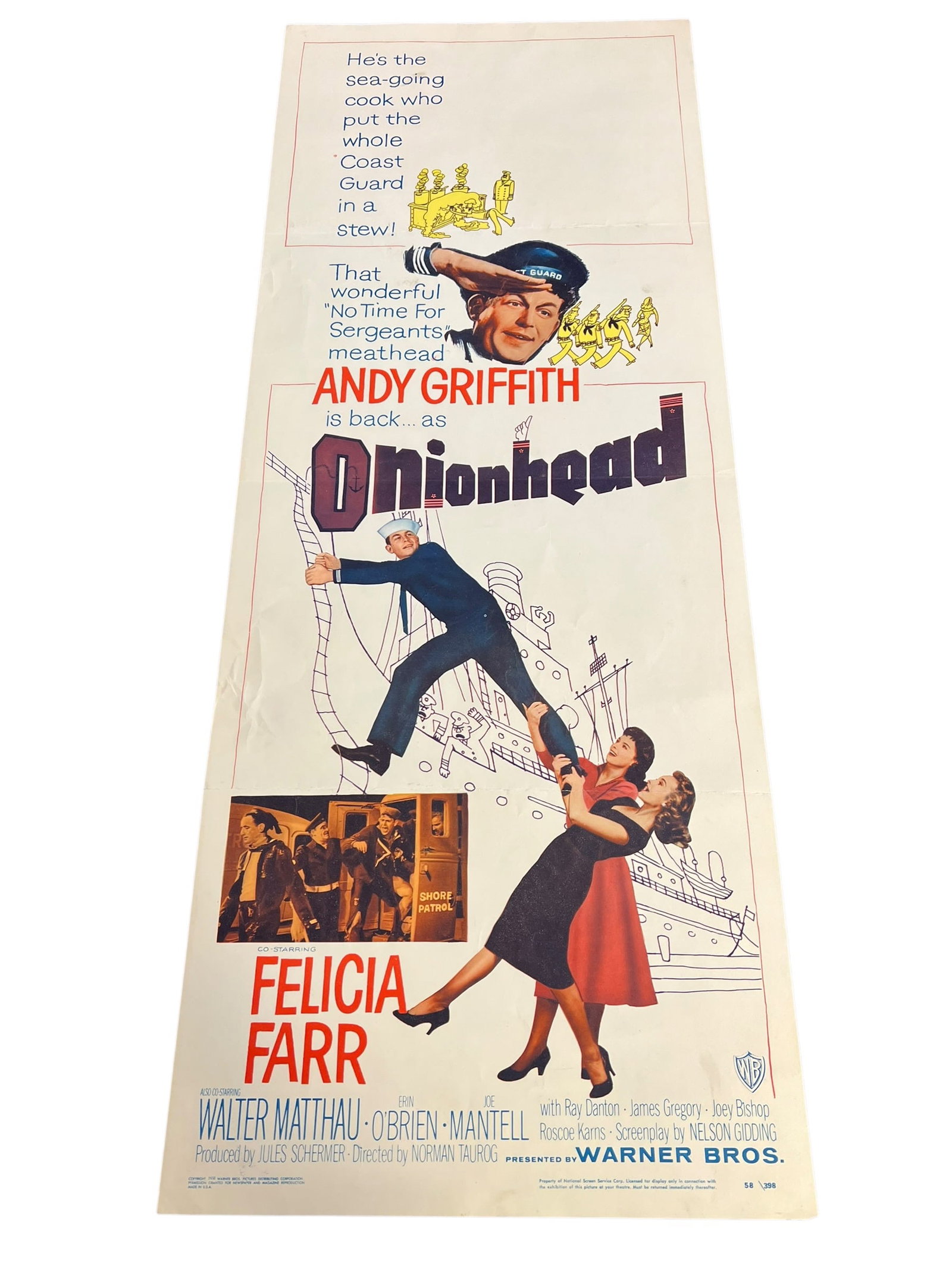 Original "Onionhead" Insert Movie Poster Featuring Andy Griffith (1 of 4)