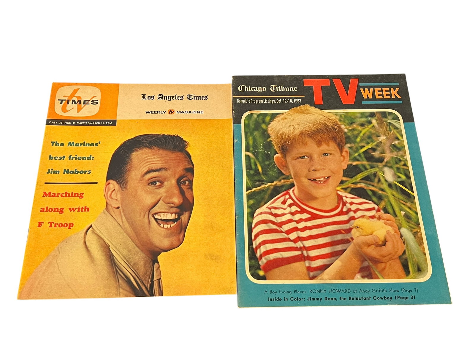 Lot of 2 TV Week Magazines Featuring The Andy Griffith Show (1 of 3)