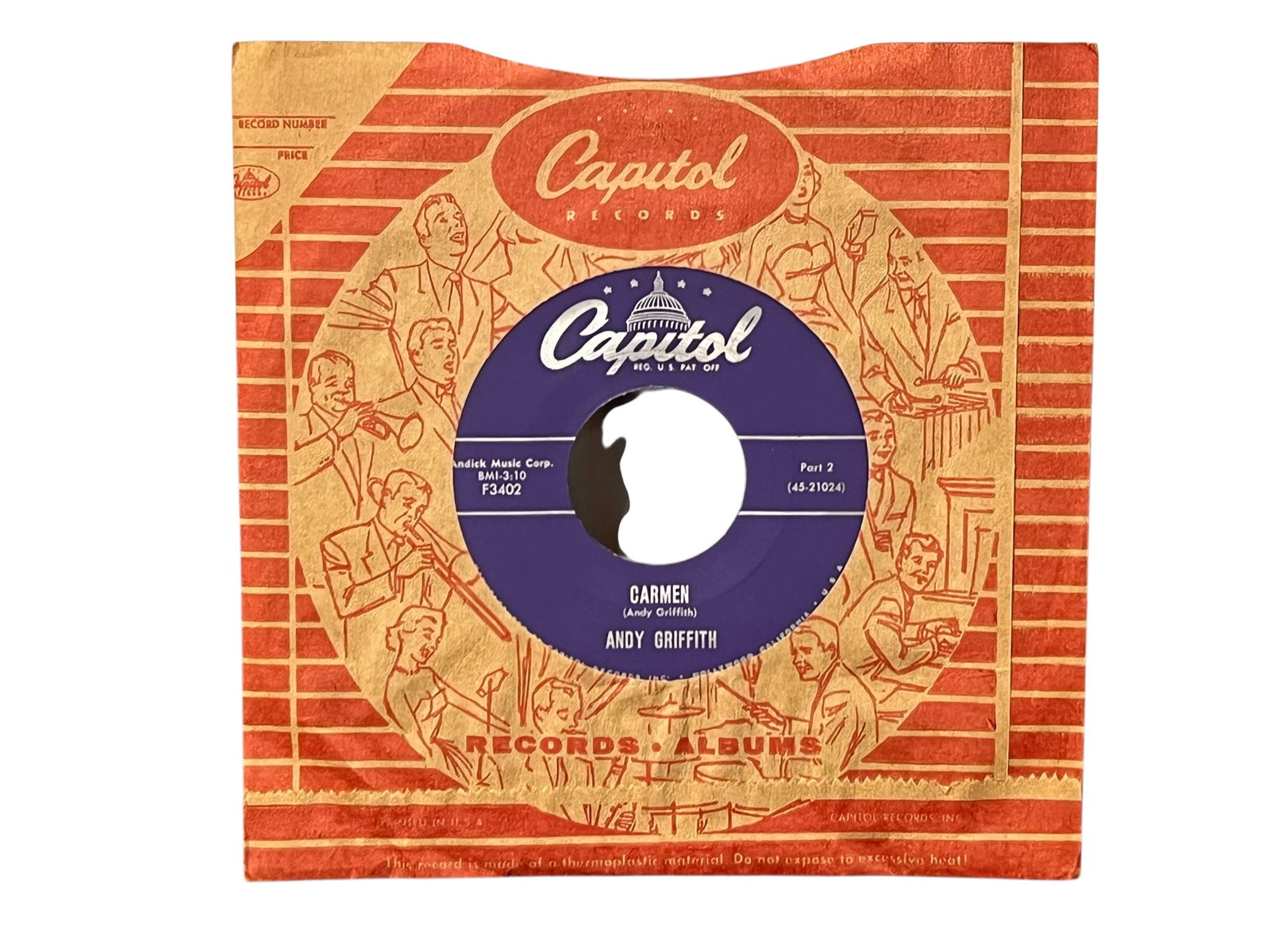 Vintage Record by Andy Griffith Carmen (1 of 2)