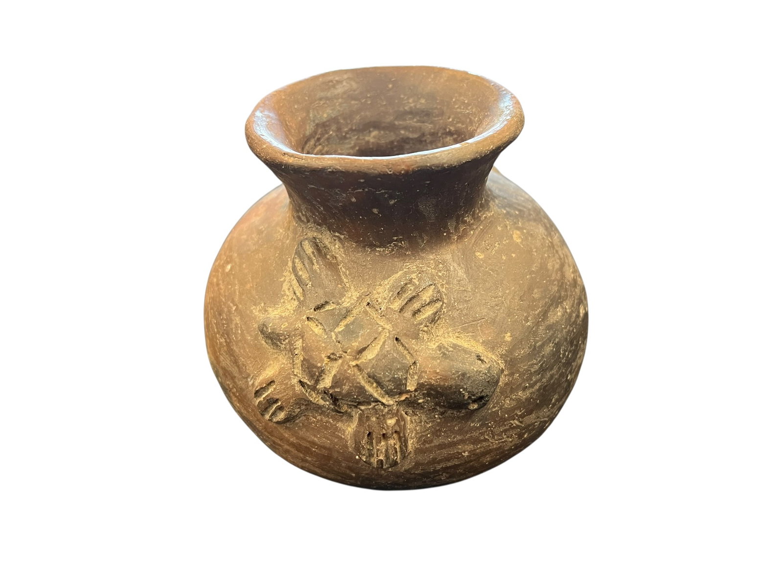 Pre-Columbian Style Clay Pottery Olla With Turtle Decor (1 of 4)