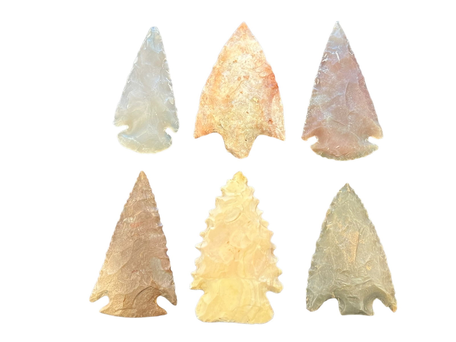 Lot of 6 Native American Arrowheads (1 of 8)