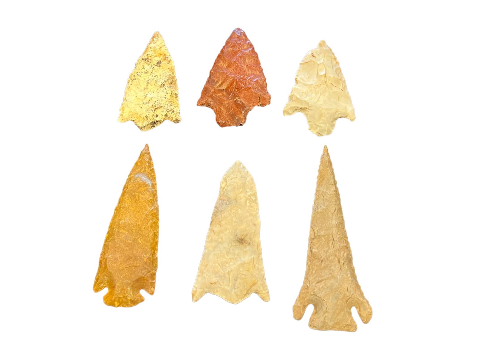 Lot of 6 Native American Arrowheads (1 of 8)