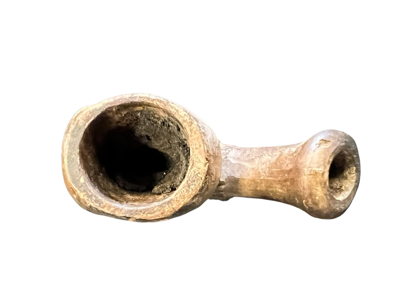 Native American Terracotta Skull Pipe - 4