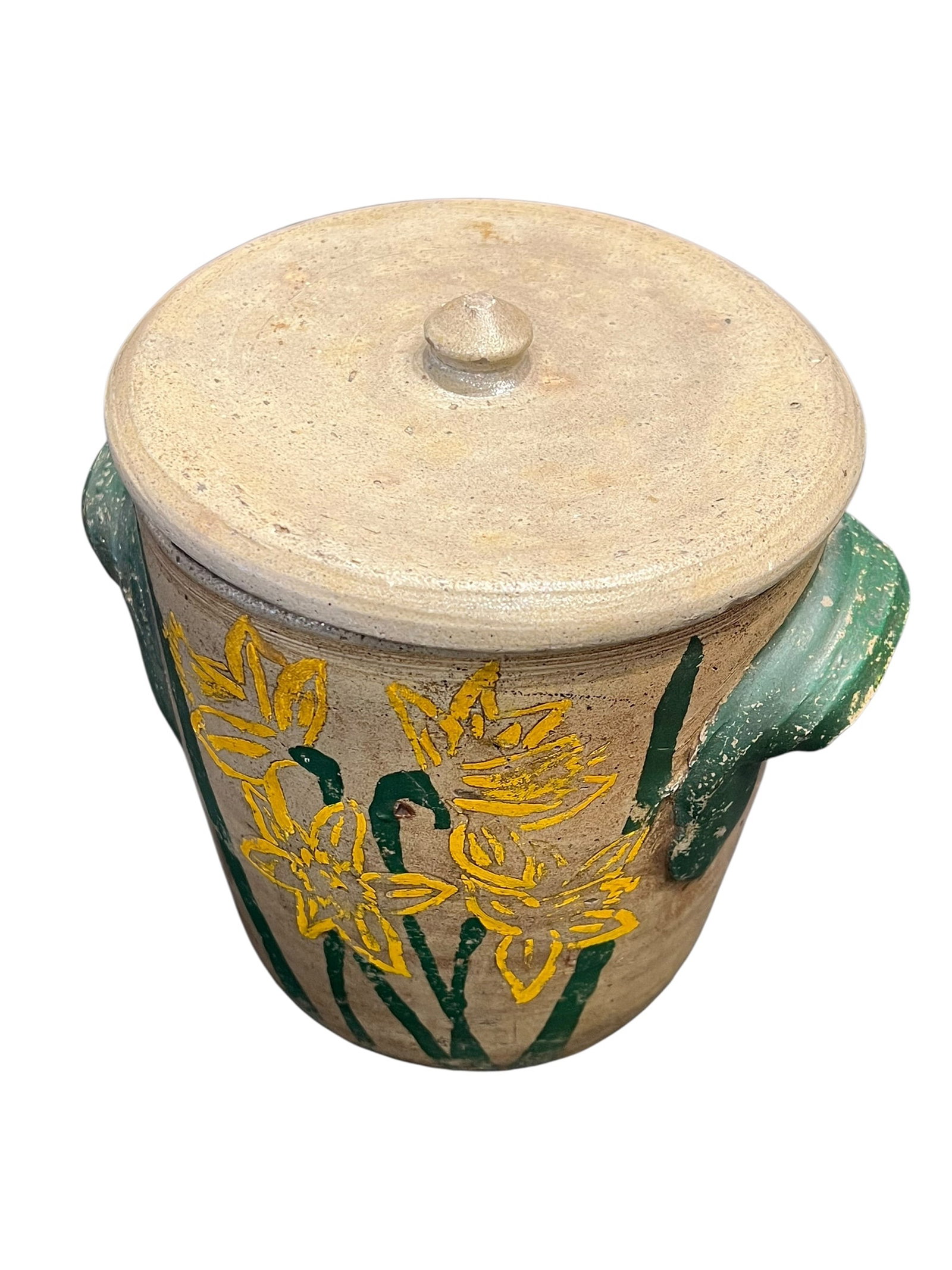 Early salt glaze Craven Tennessee lidded crock - 2