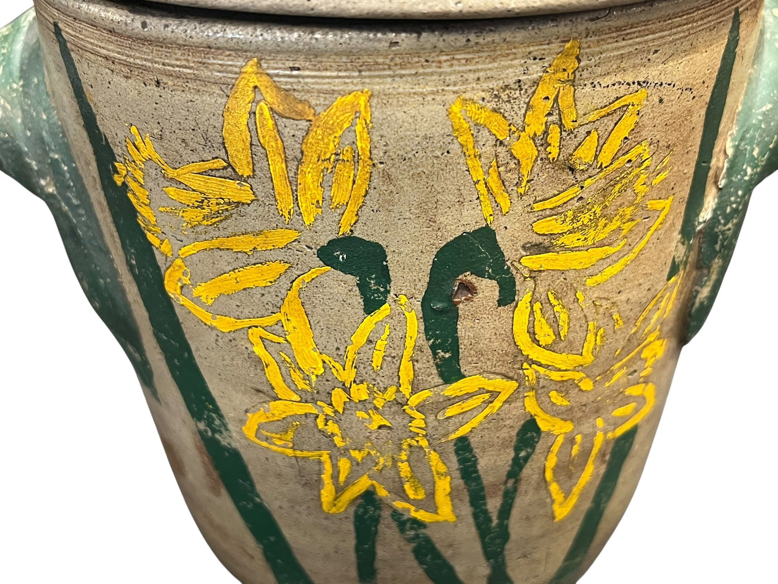 Early salt glaze Craven Tennessee lidded crock - 3