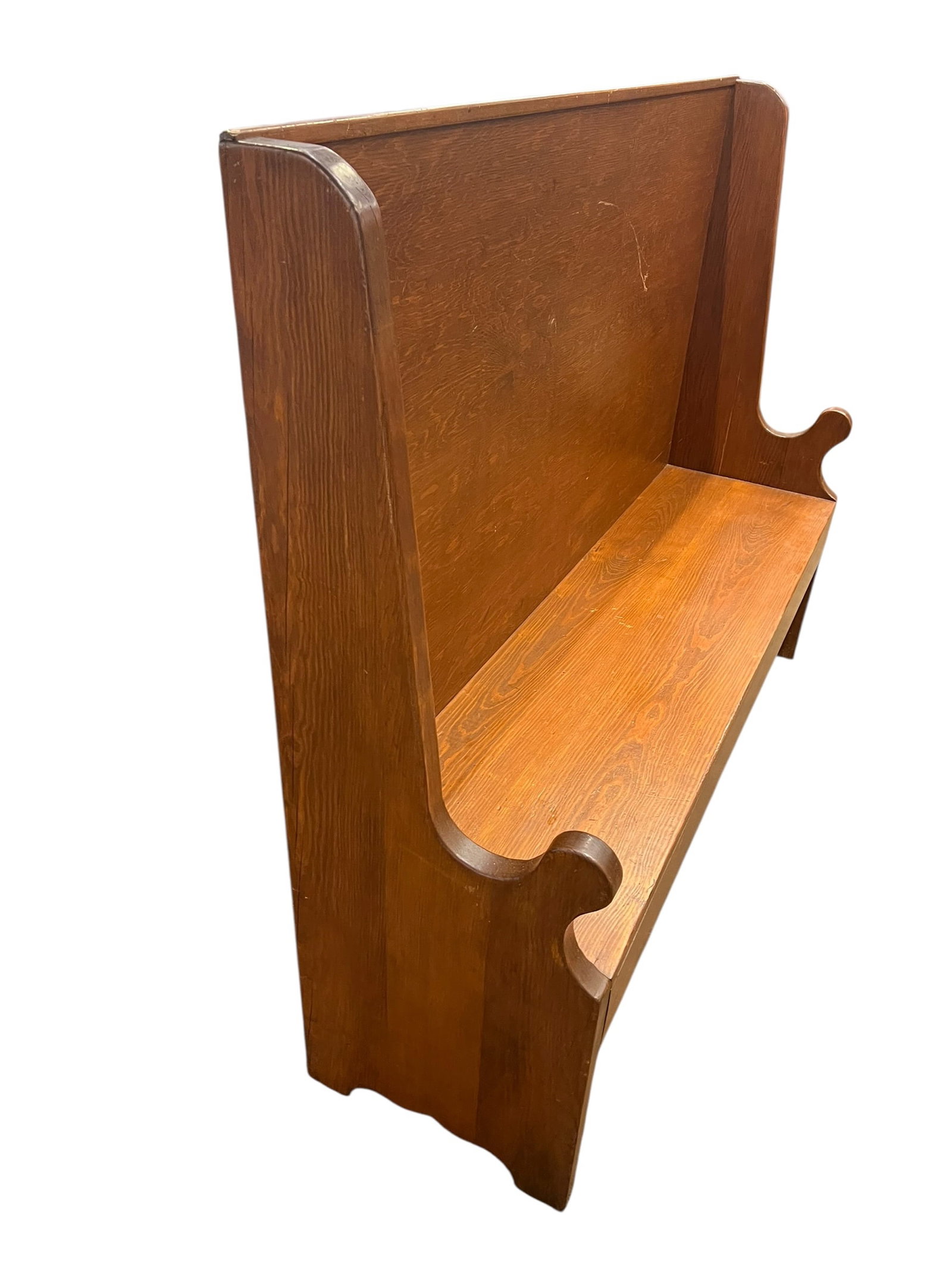 Mid Century Modern pine Settle Bench - 2