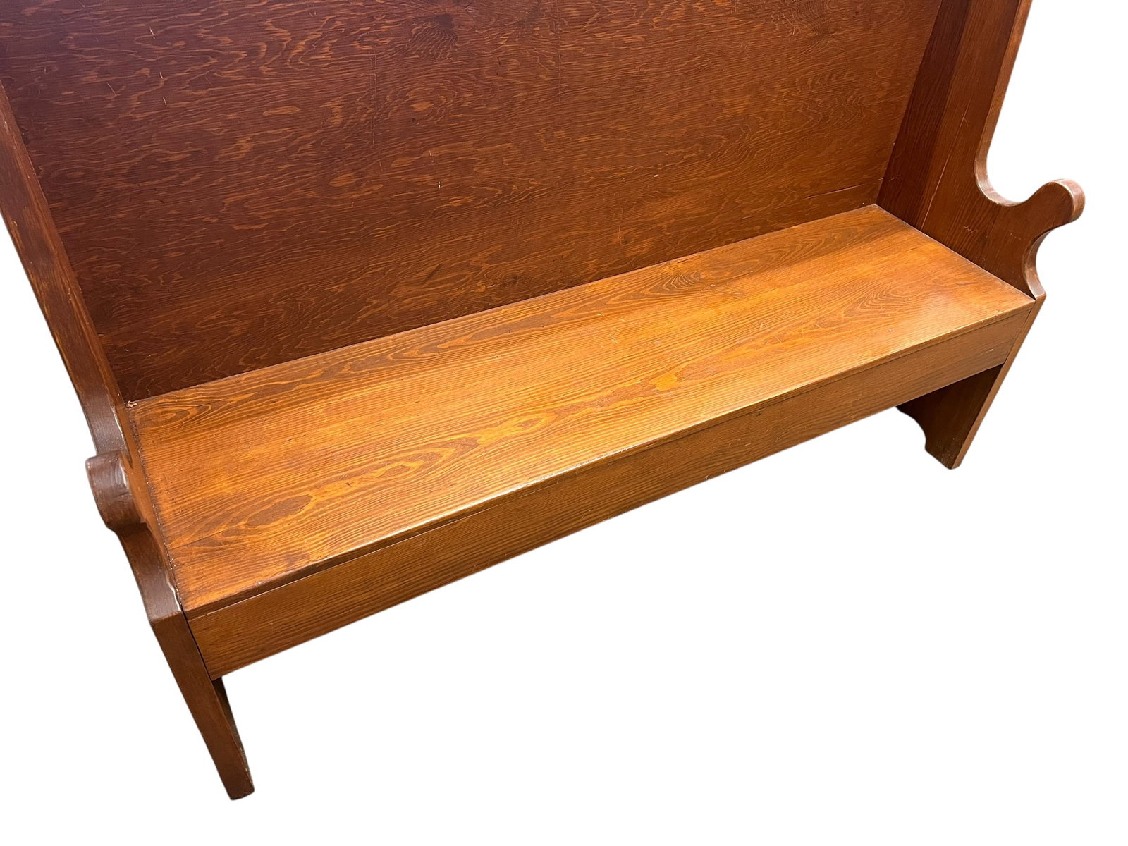 Mid Century Modern pine Settle Bench - 3