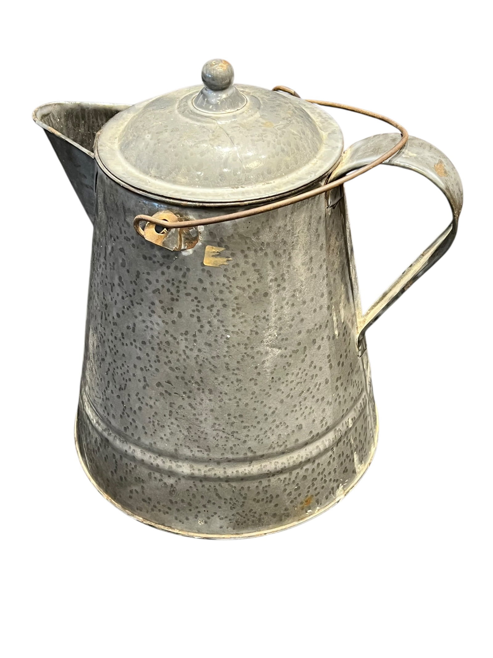 Grey Graniteware Chuck Wagon Coffee Pot - 2
