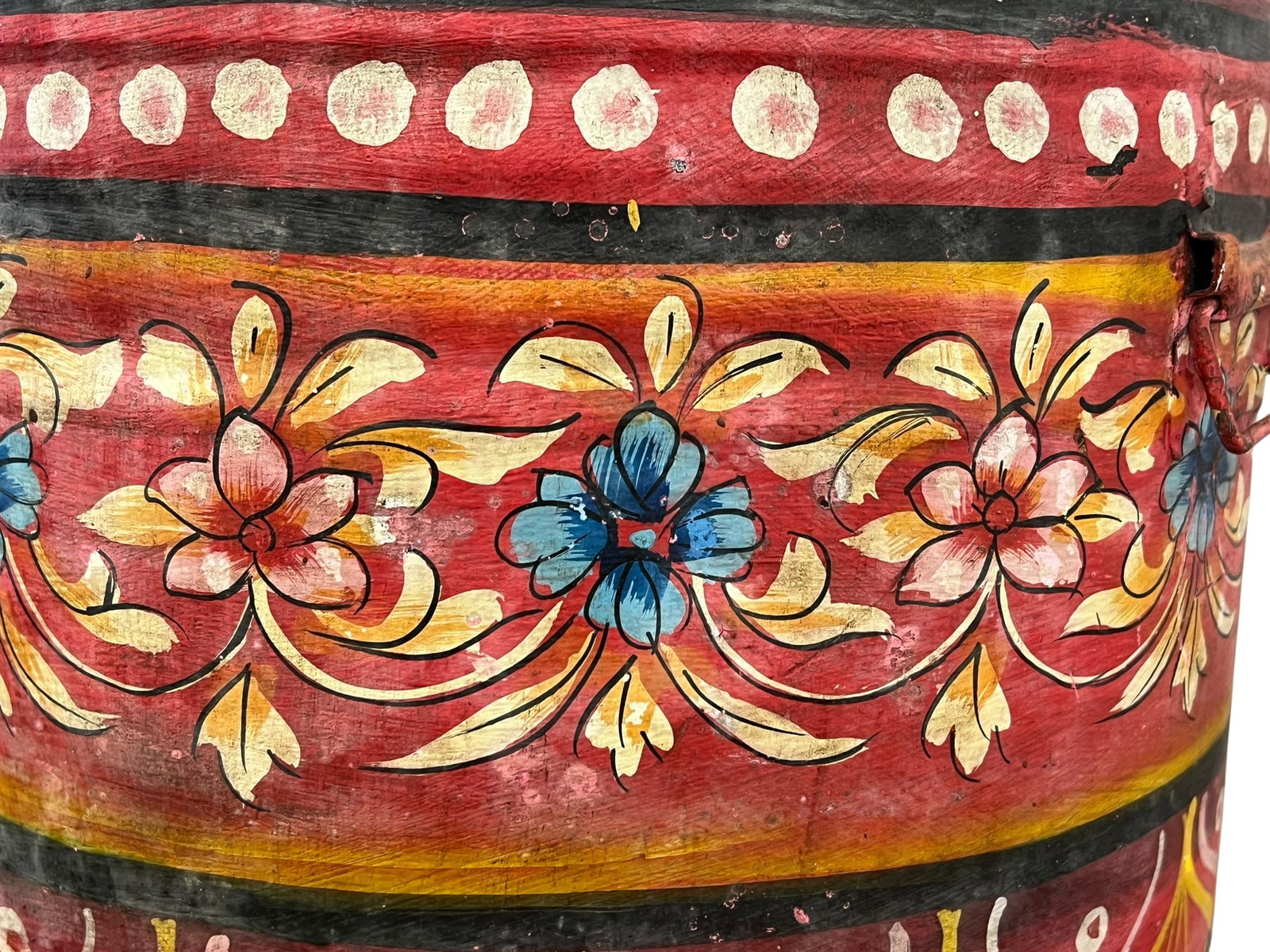 Hand Painted Metal Barrel - 3