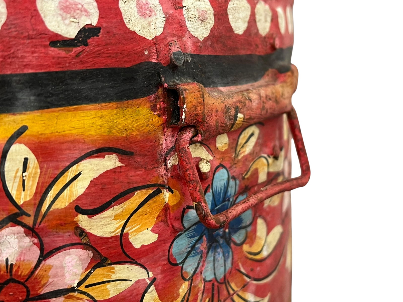 Hand Painted Metal Barrel - 4