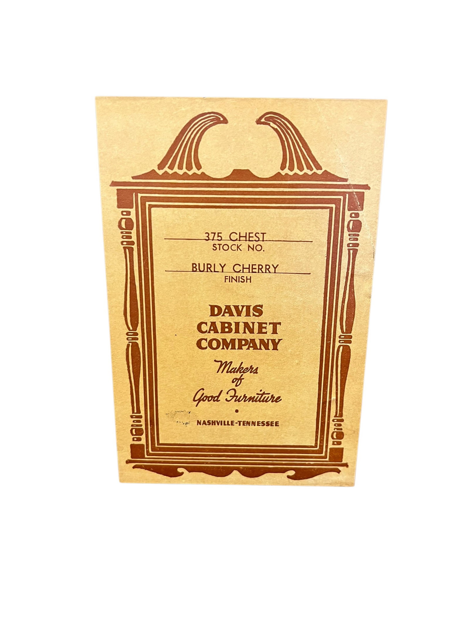 Davis Cabinet Co. Cherry 5 Drawer Chest - 9