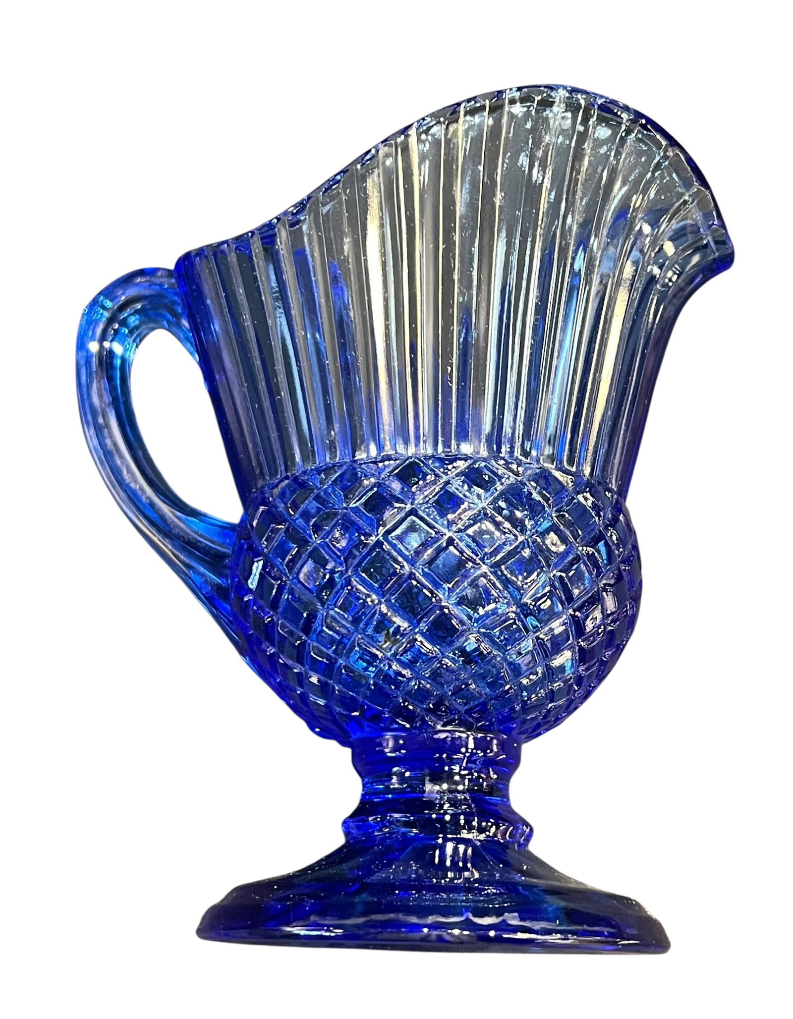 Cobalt Blue Glass Pitcher - 3