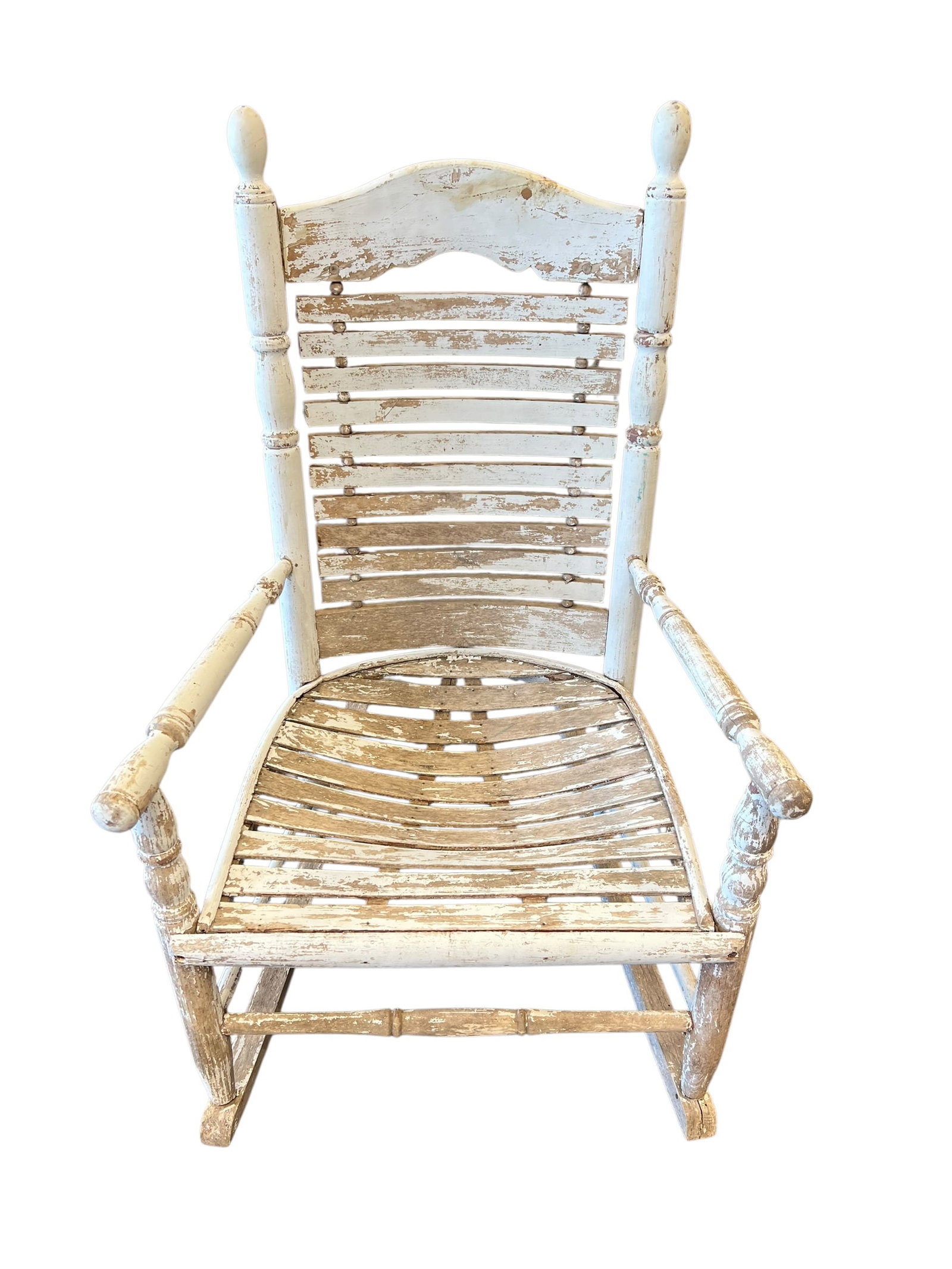 Primitive White Painted Rocker - 2