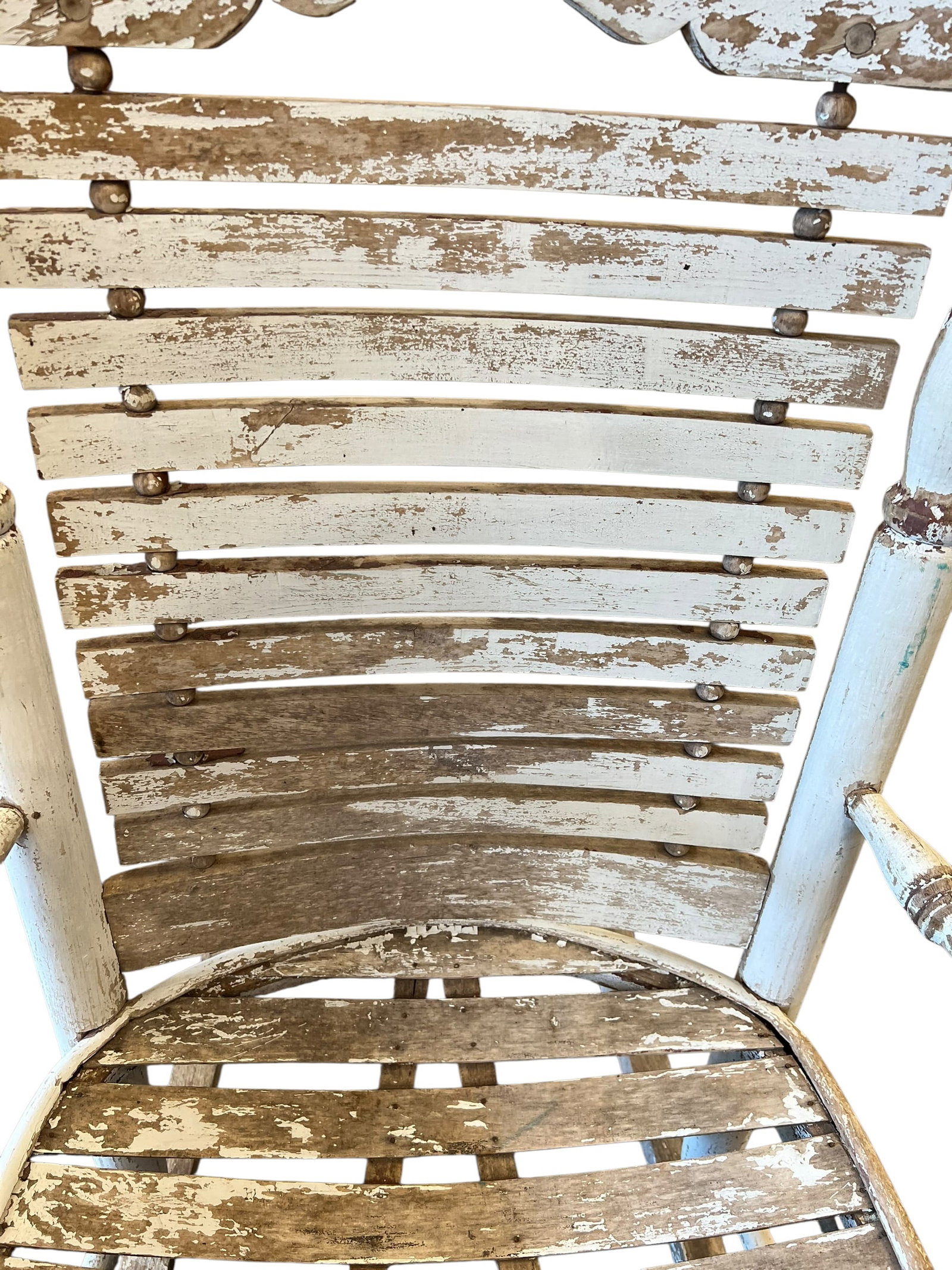 Primitive White Painted Rocker - 3