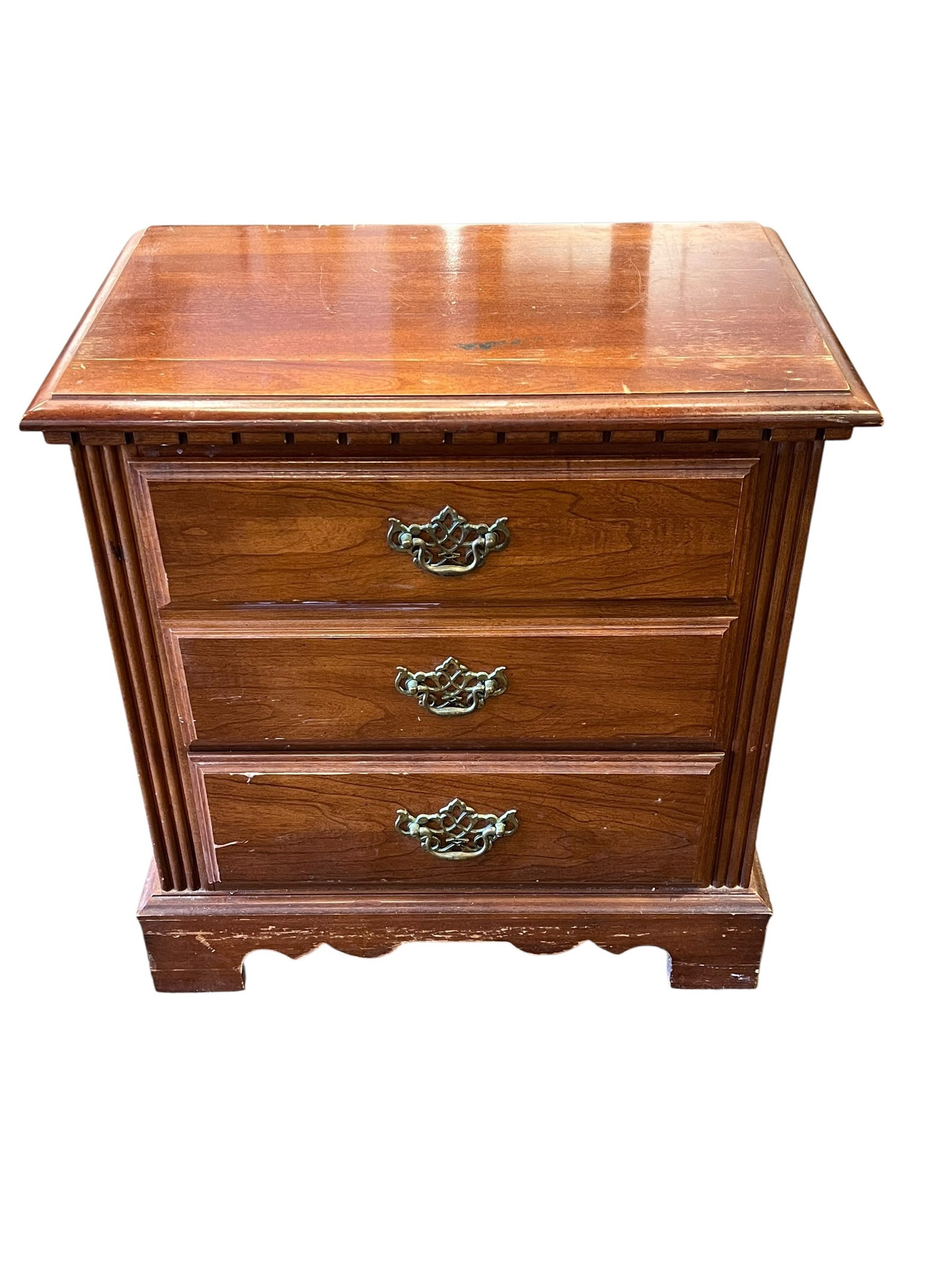 Mahogany 2 Drawer Nightstand - 2
