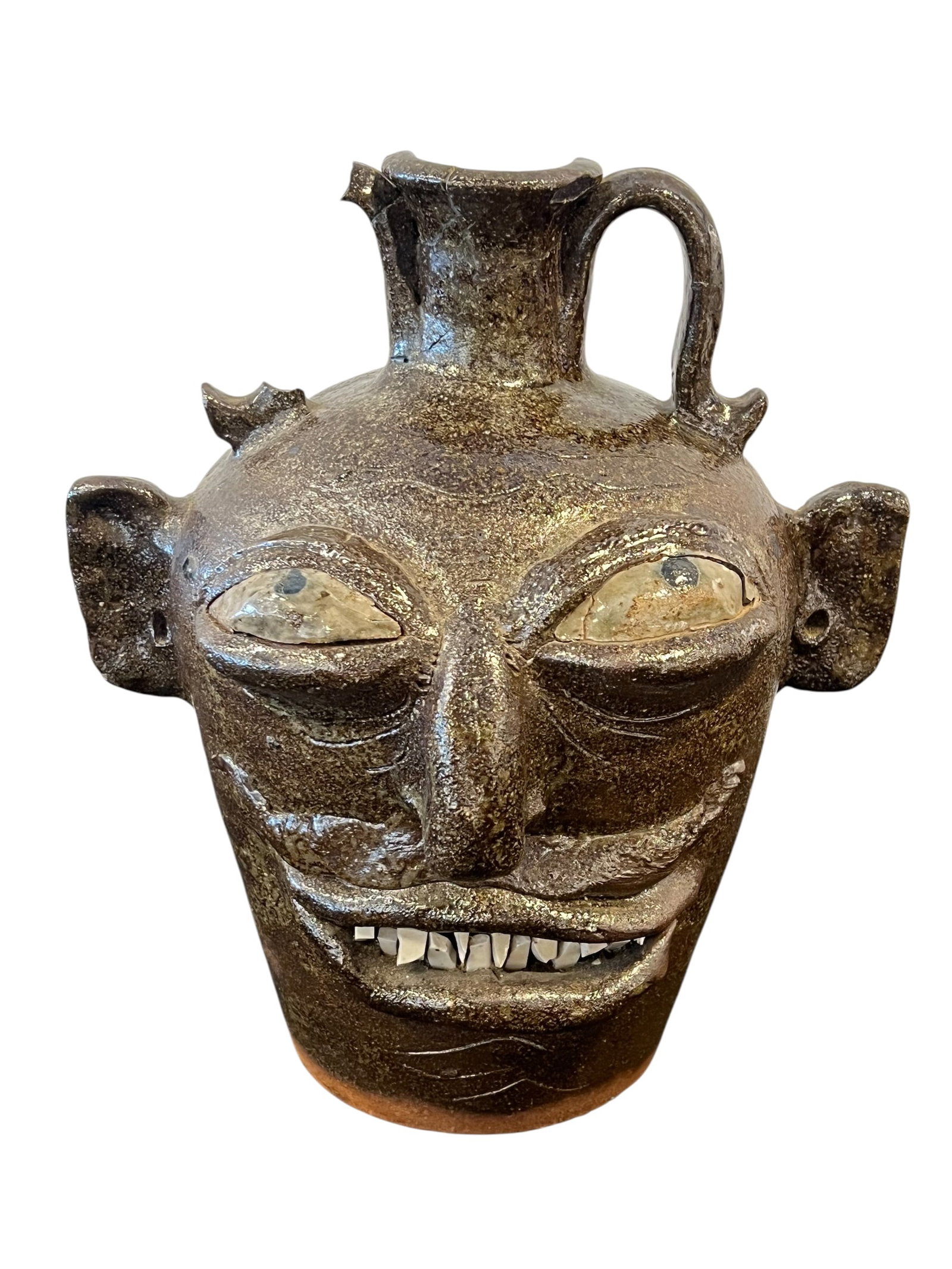 Alkaline Glazed Stoneware Devil Face Jug (1 of 7)