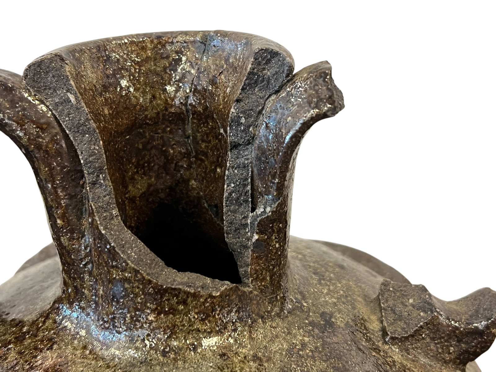 Alkaline Glazed Stoneware Devil Face Jug - 4