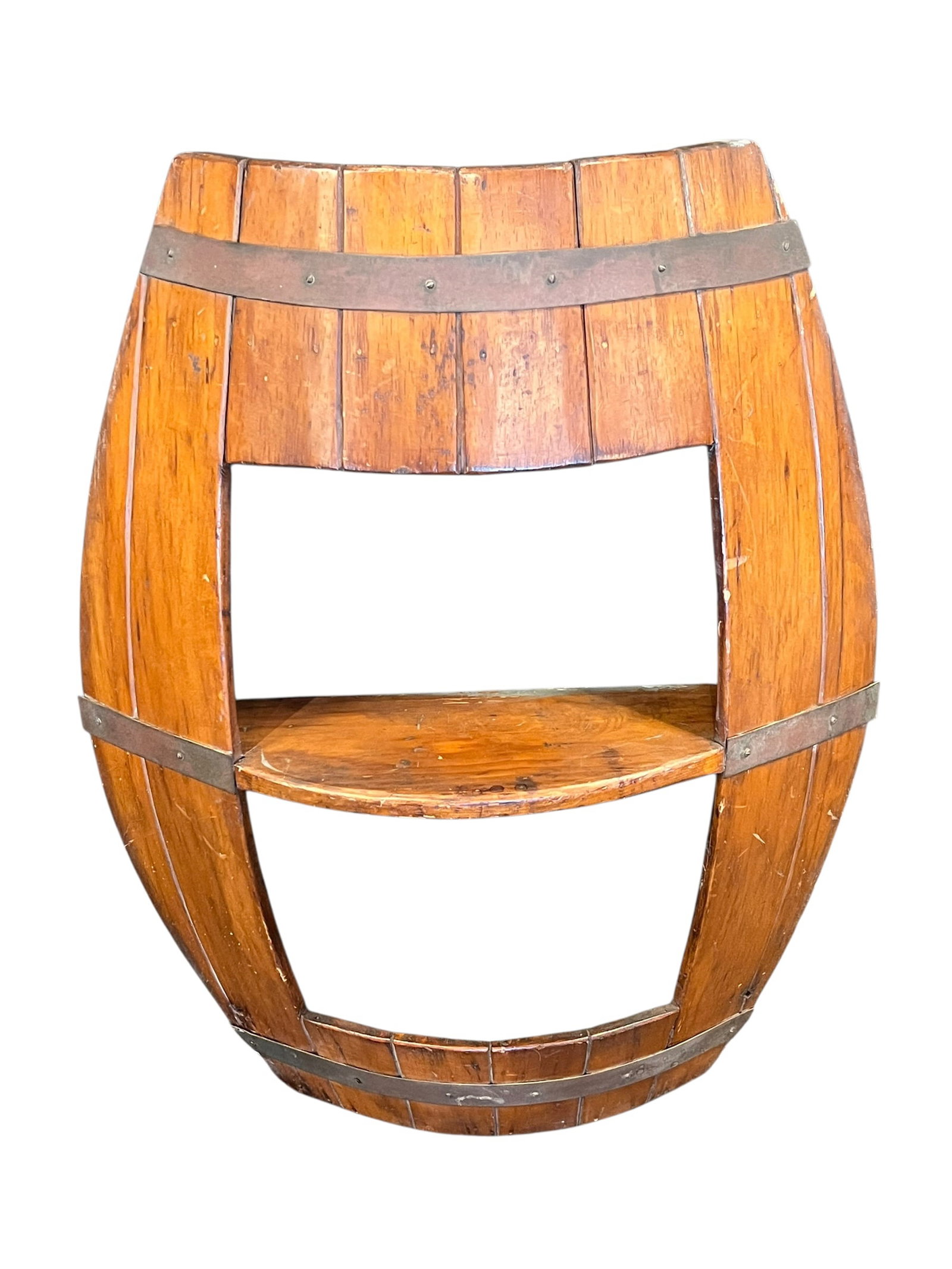 Rustic Half Barrel Display Shelf - 2