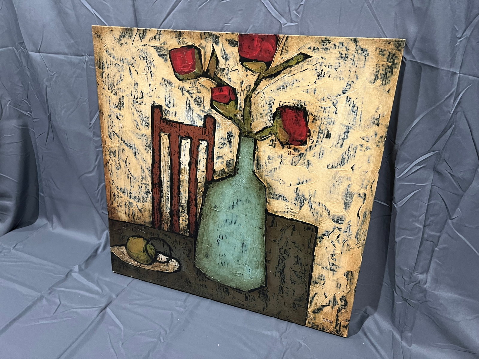 75Signed Derosier "Vase with Fruit 4?? Print - 2