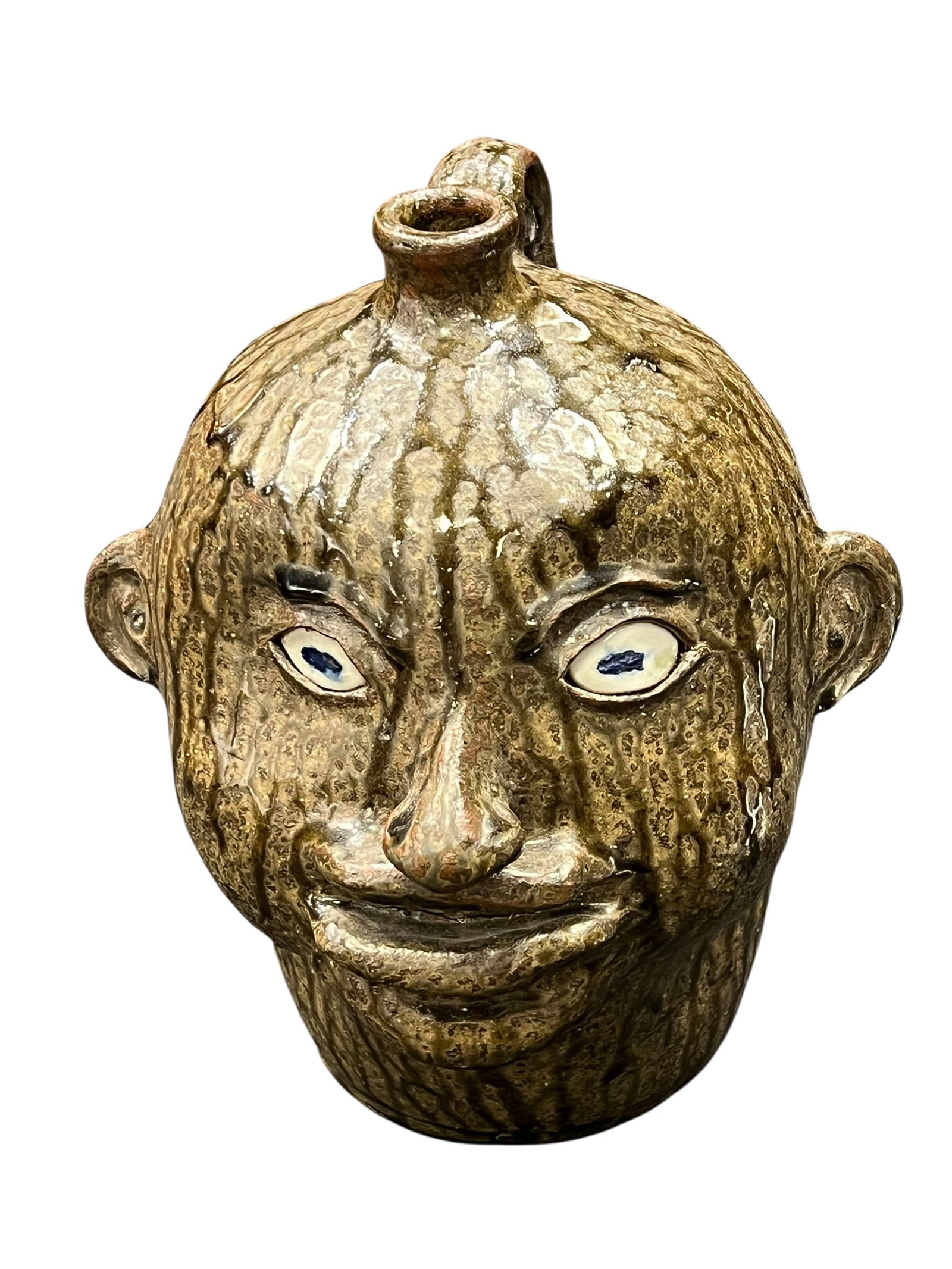 Signed Hewell Stoneware Face Jug - 2