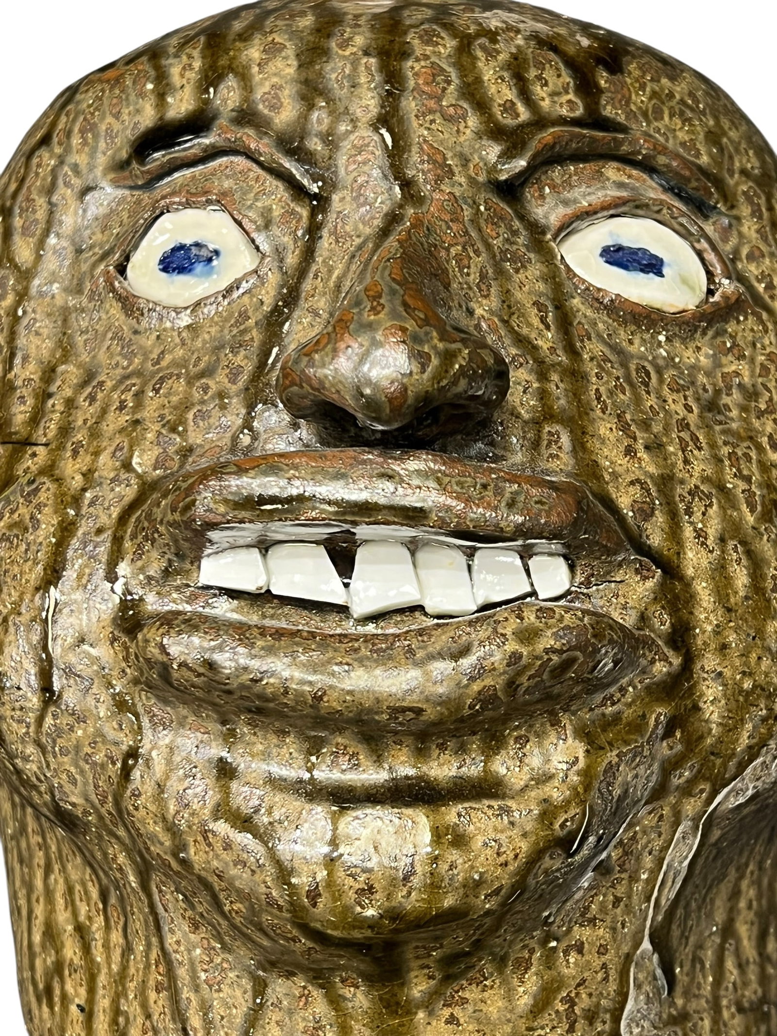 Signed Hewell Stoneware Face Jug - 5